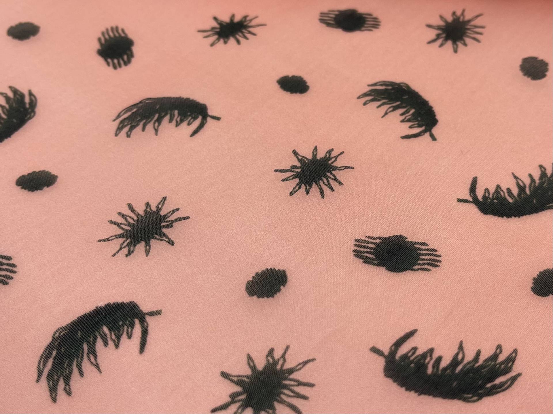 100% Silk Satin Organza Print Fabric in Warehouse