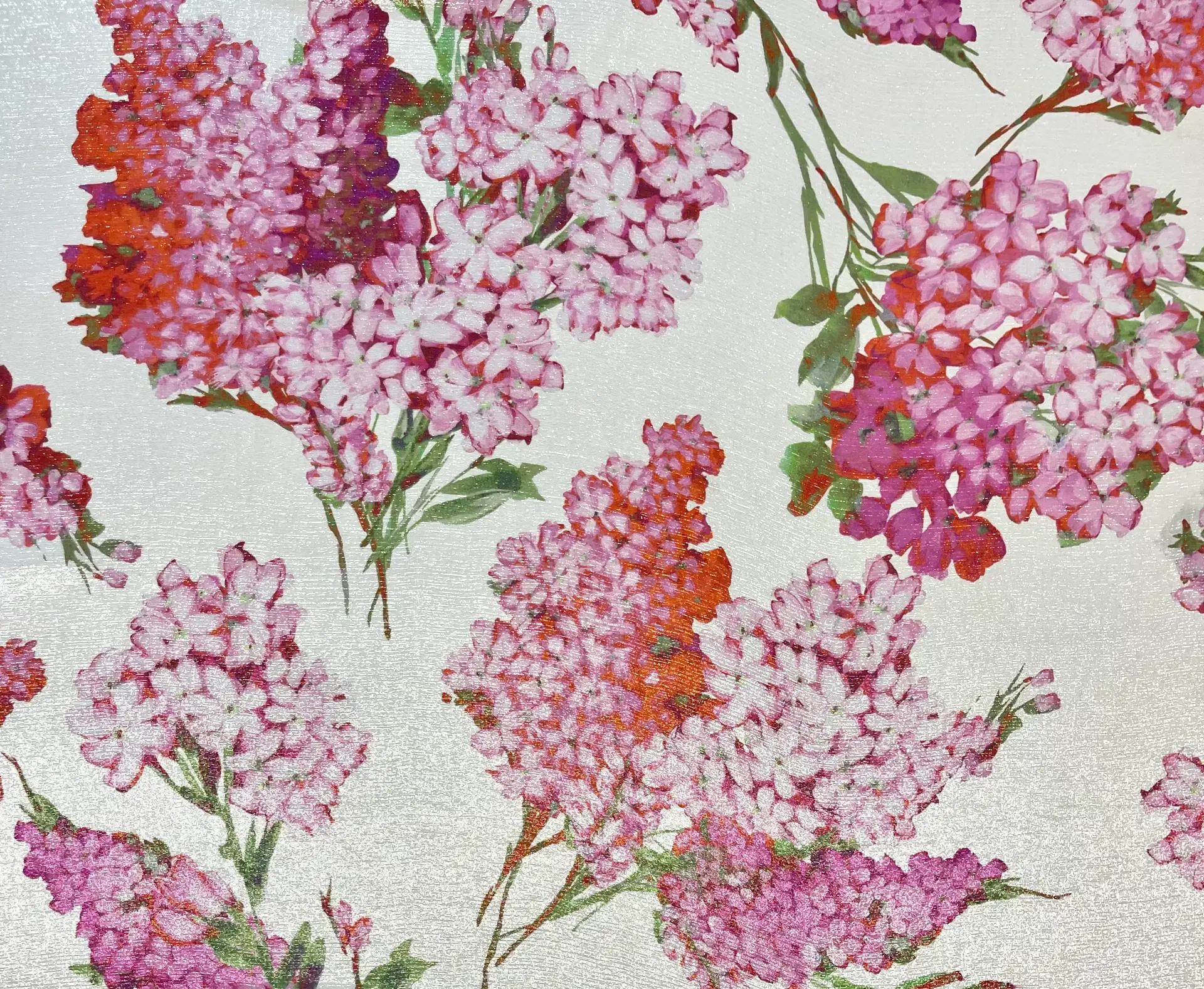 Made in Italy Floral Printed Silk Chiffon Lame