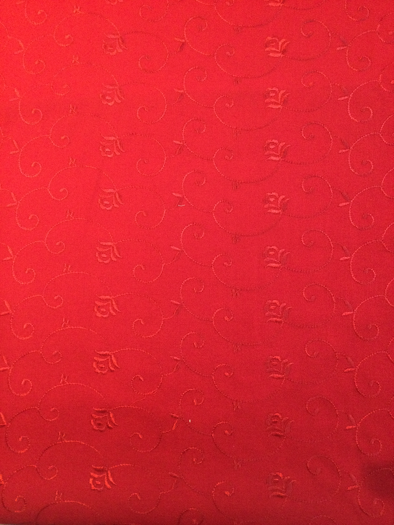 Embroidered Wool Crepe in Red