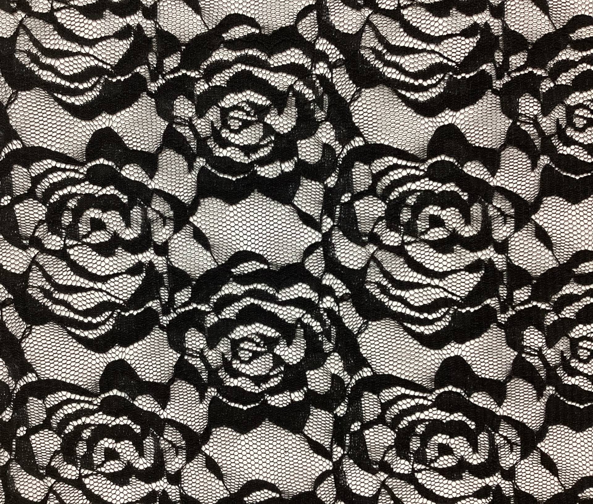 Polyester Domestic Chantilly Lace In Ebony