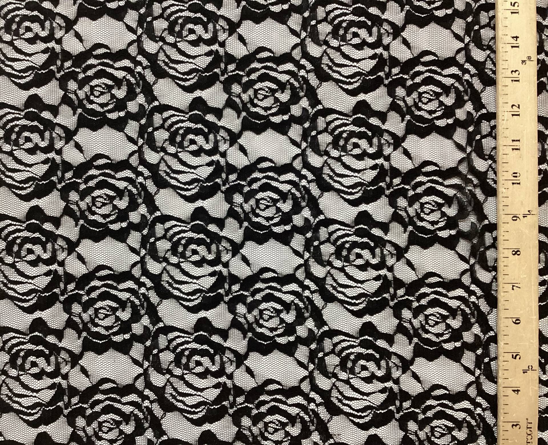 Polyester Domestic Chantilly Lace In Ebony