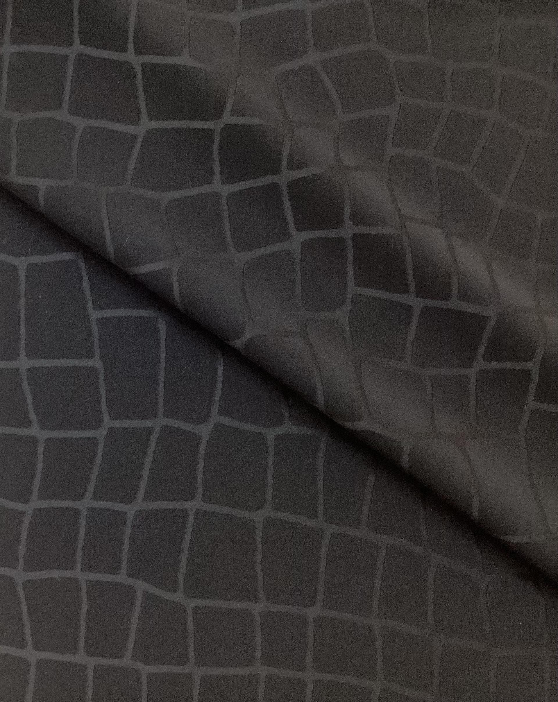 100% Rayon Crepe Jacquard In Onyx