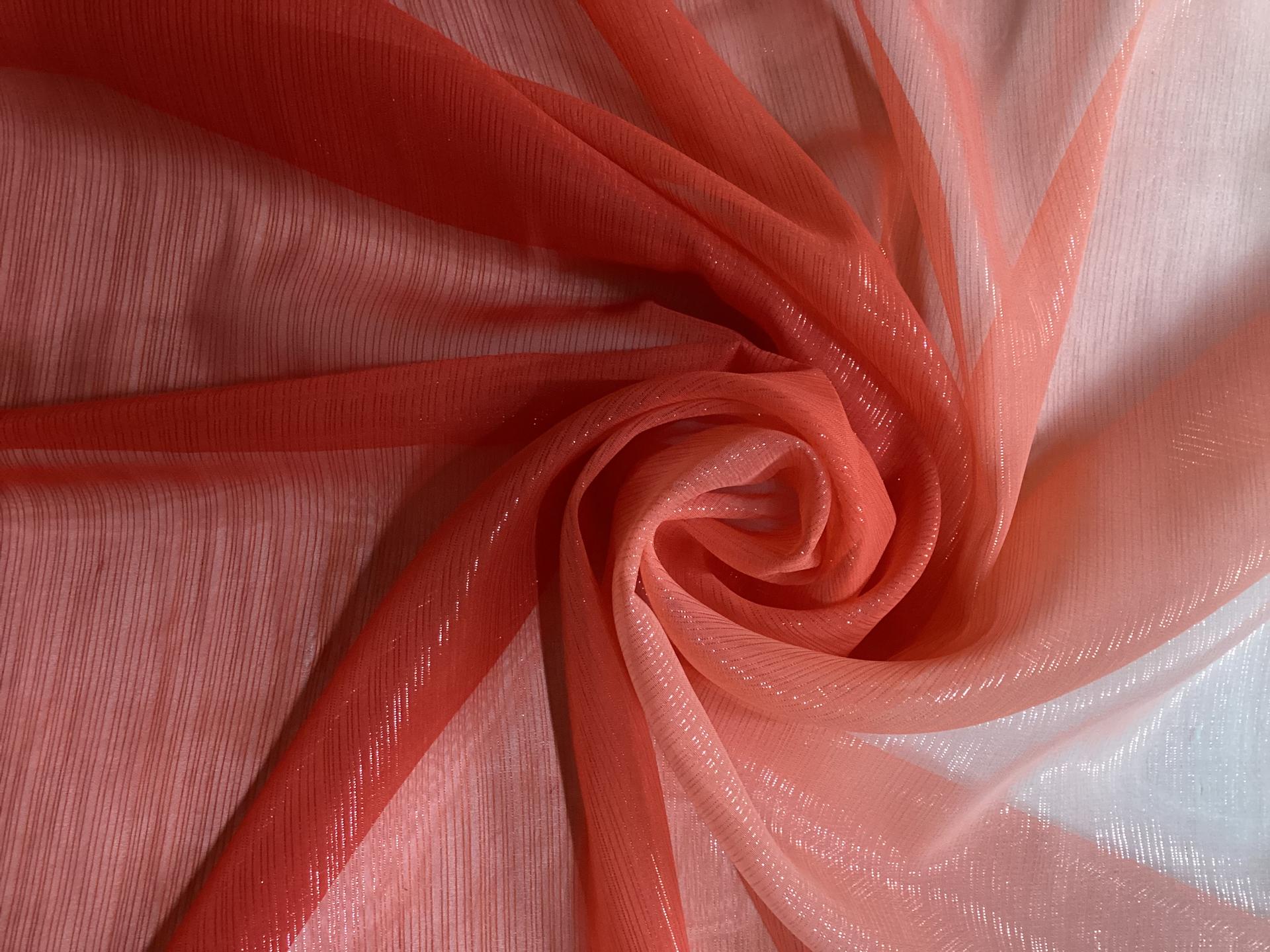 Ombre Polyester Metallic Chiffon in Red