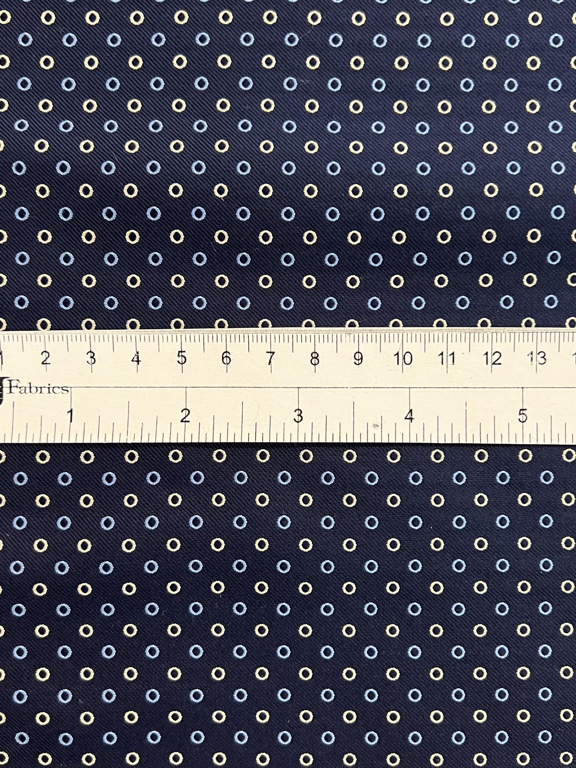 Pure Silk Tie Brocade "Bubbles" in Navy