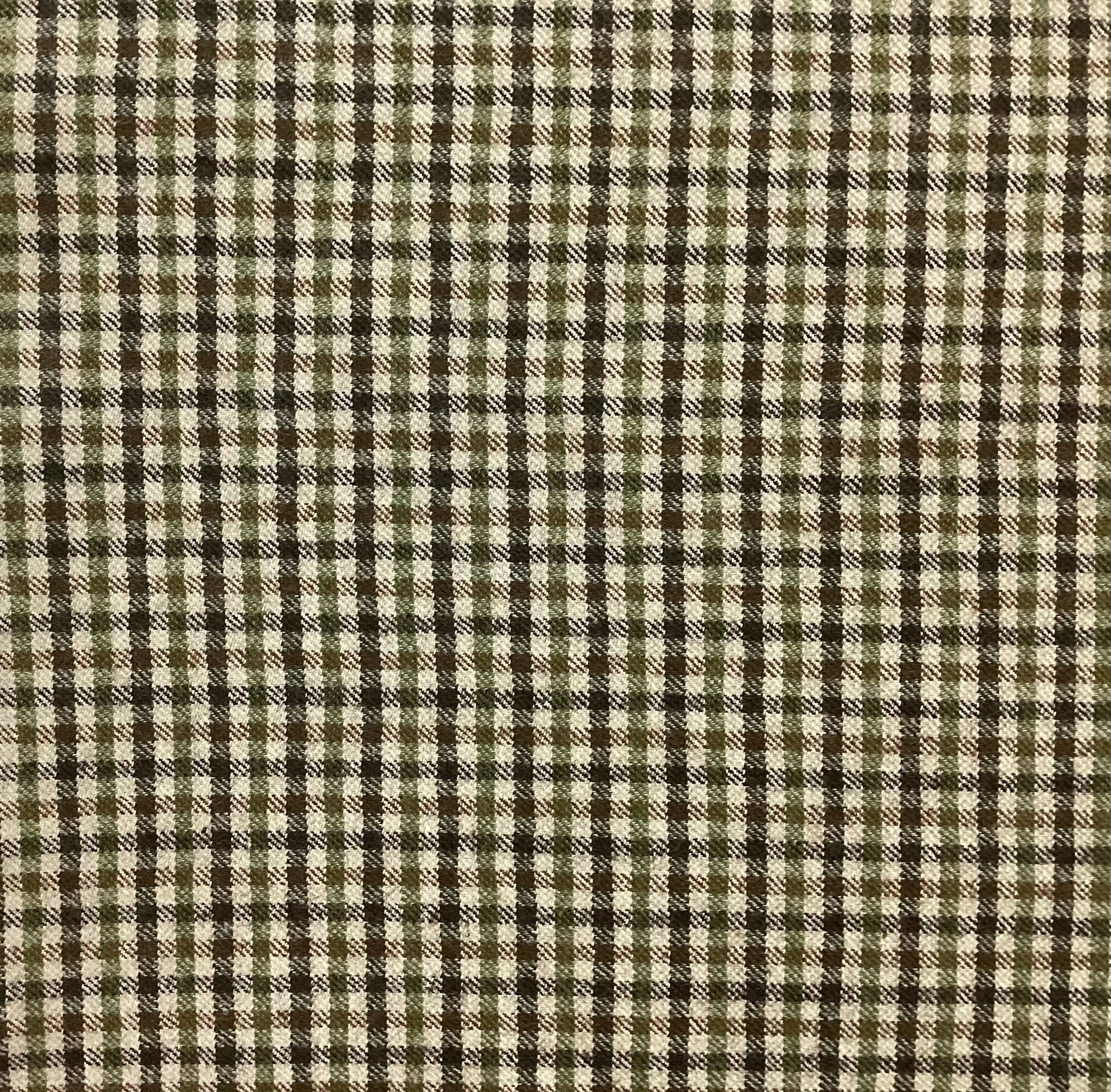 Made in Italy Cotton/Wool/Nylon/Lycra Check In Khaki With Autumn Colours Check