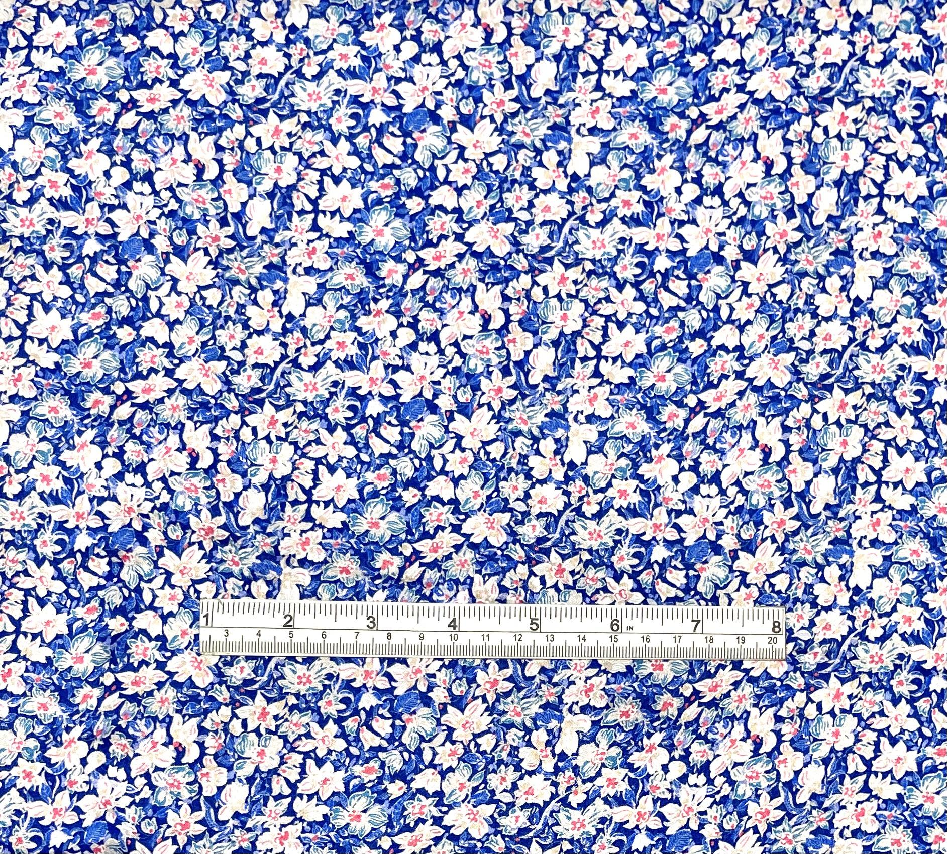 Italian Silk Charmeuse Floral Print Fabric in Warehouse