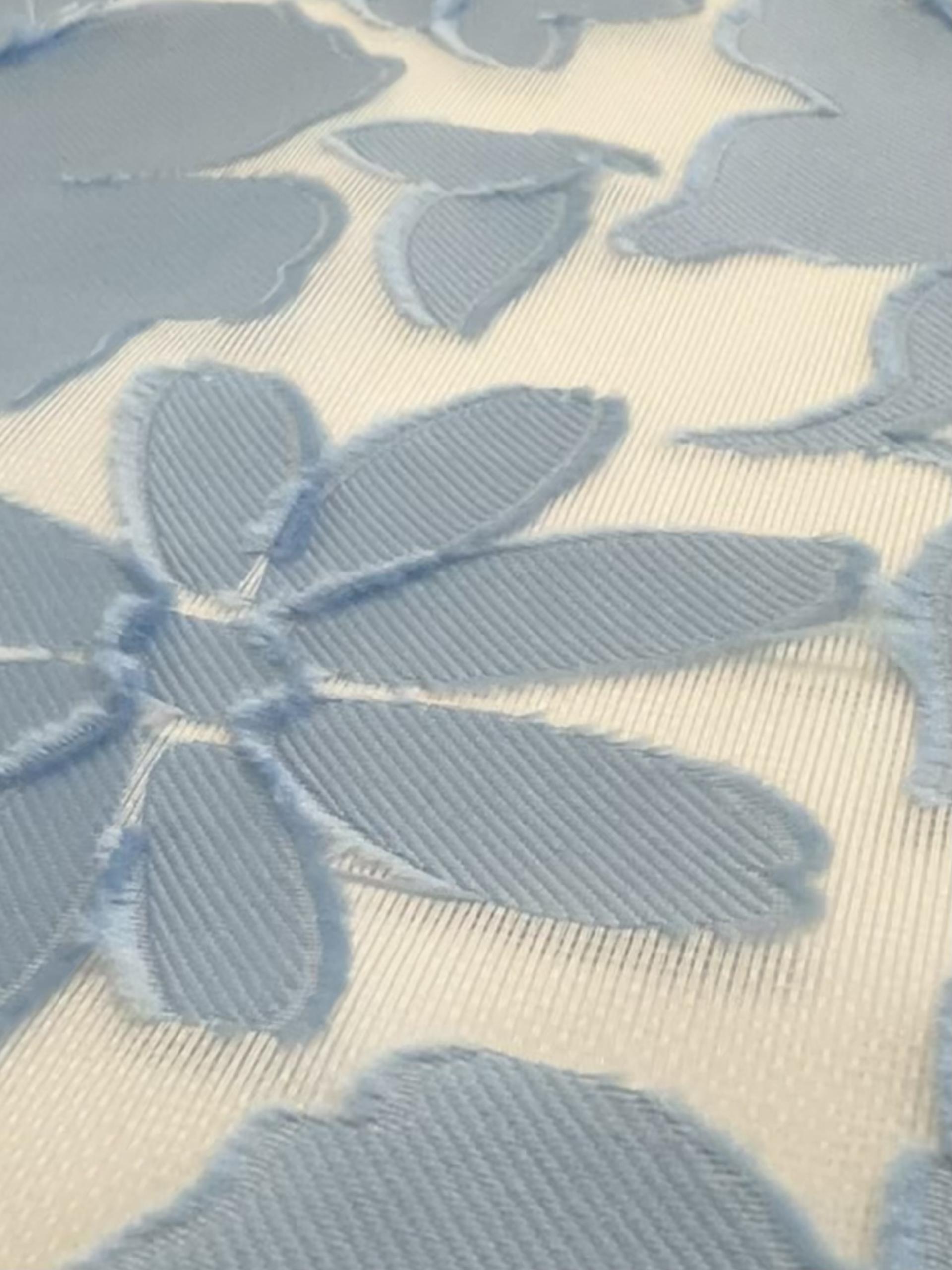 Silk & Polyester Fil Coupé Organza in Baby Blue