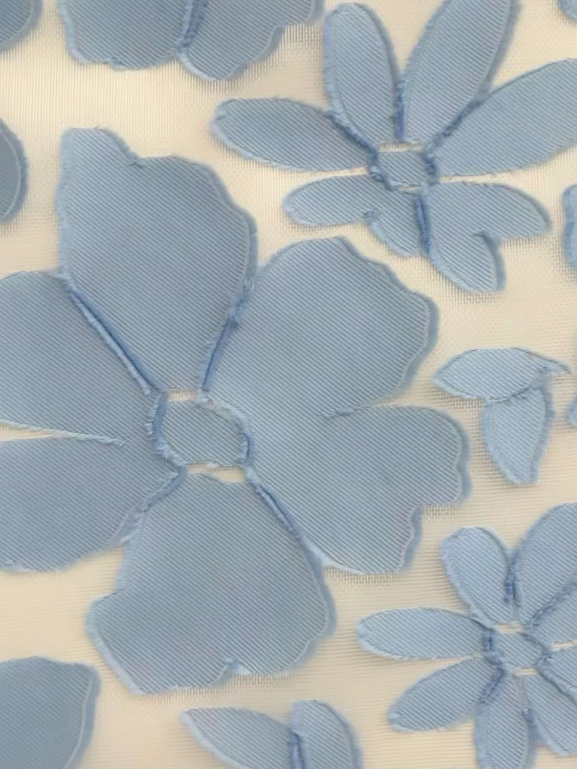 Silk & Polyester Fil Coupé Organza in Baby Blue