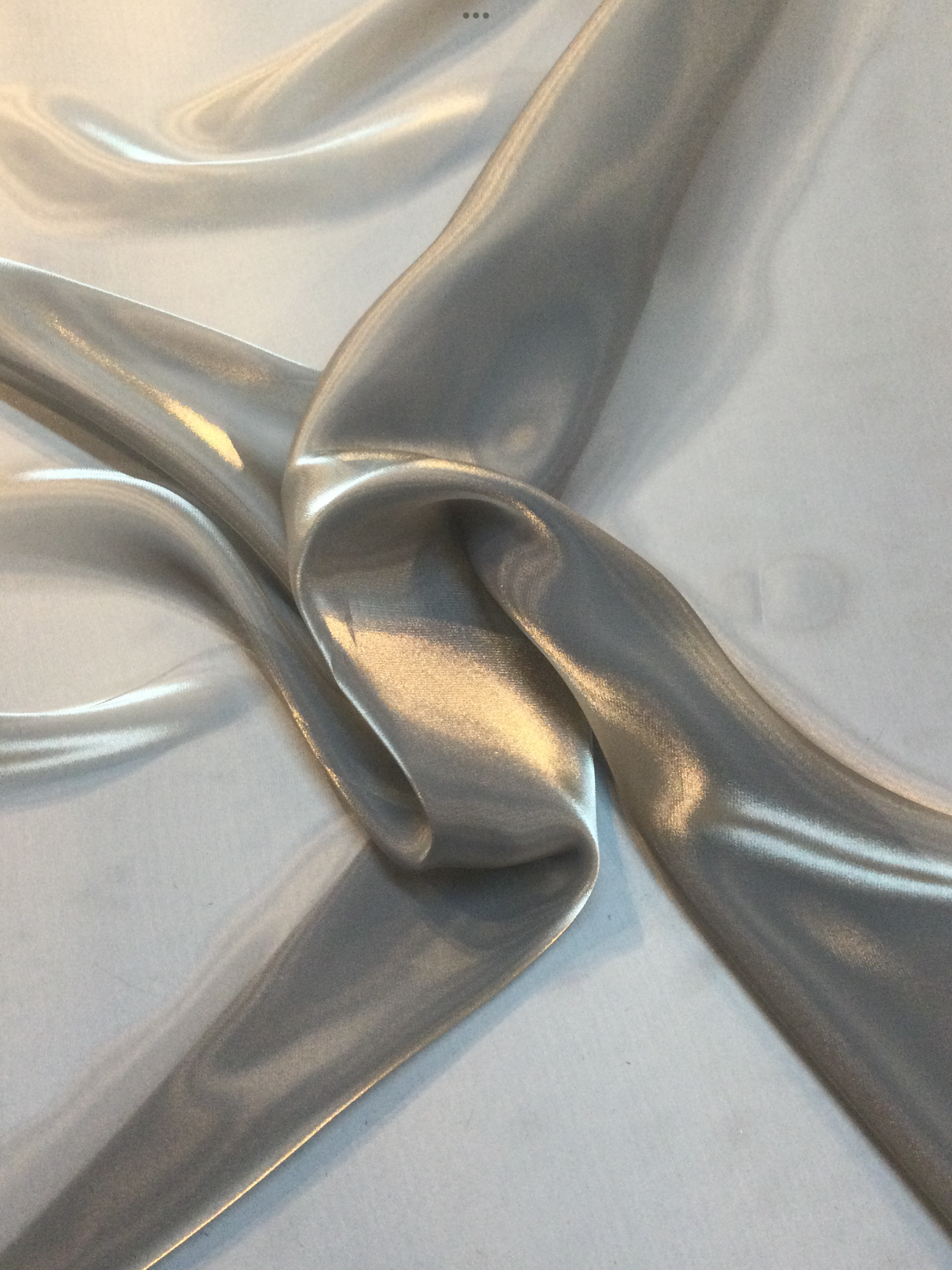 Italian Polyester Liquid Satin Organza in Graphite