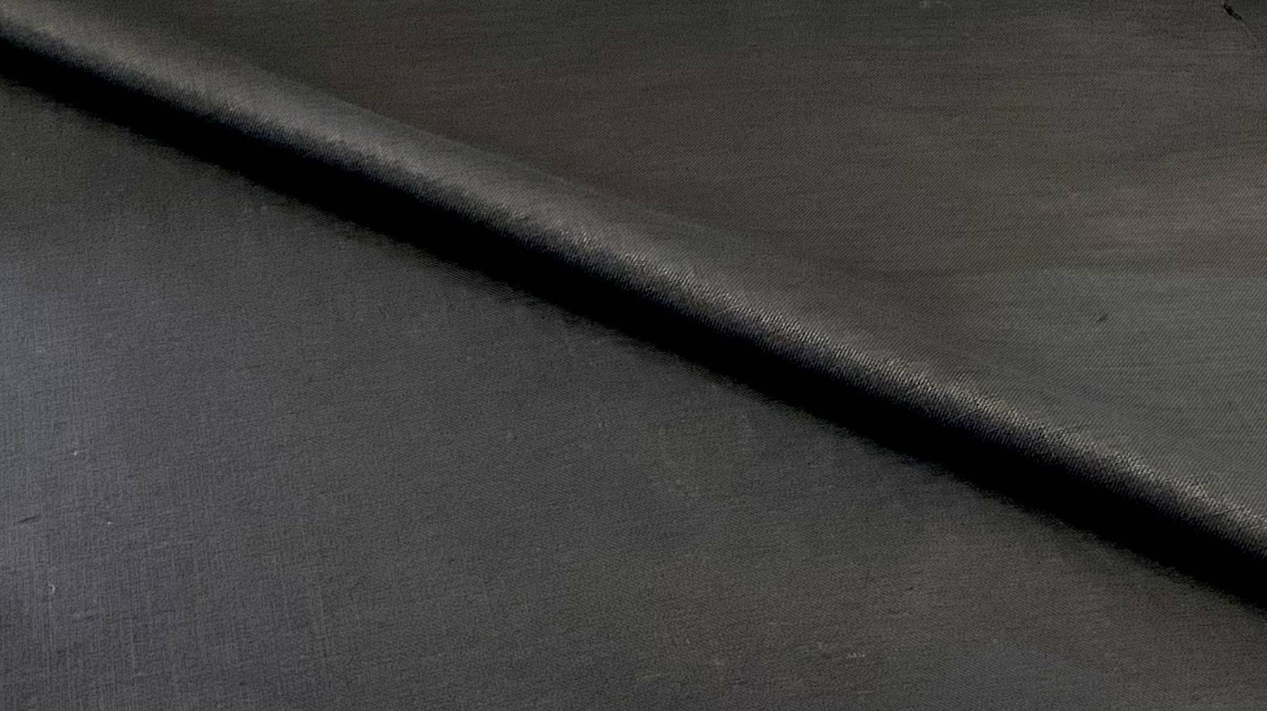 Imported Midweight Linen Twill in Black