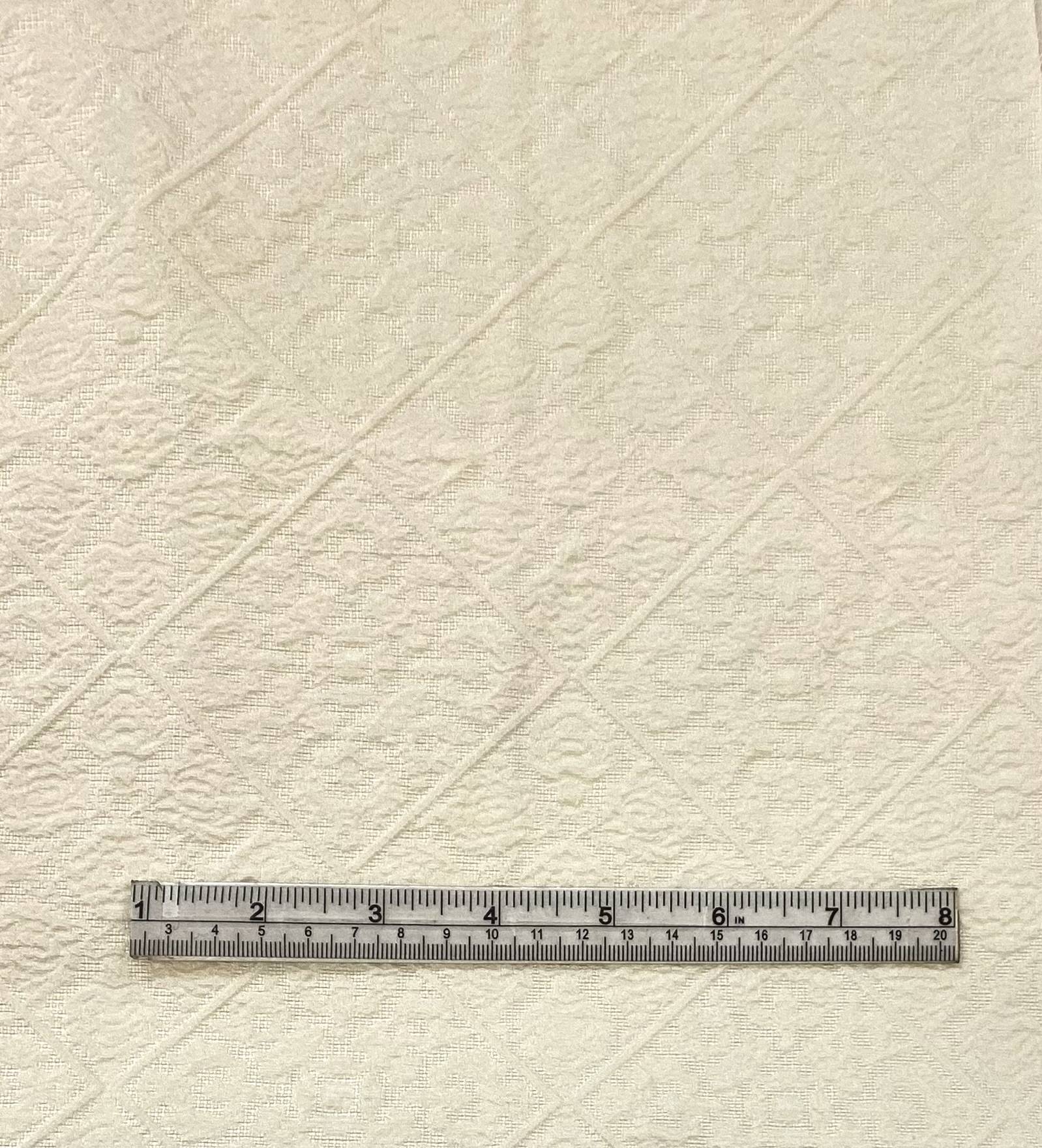 Polyester Diamond Rosebud Brocade in Ivory
