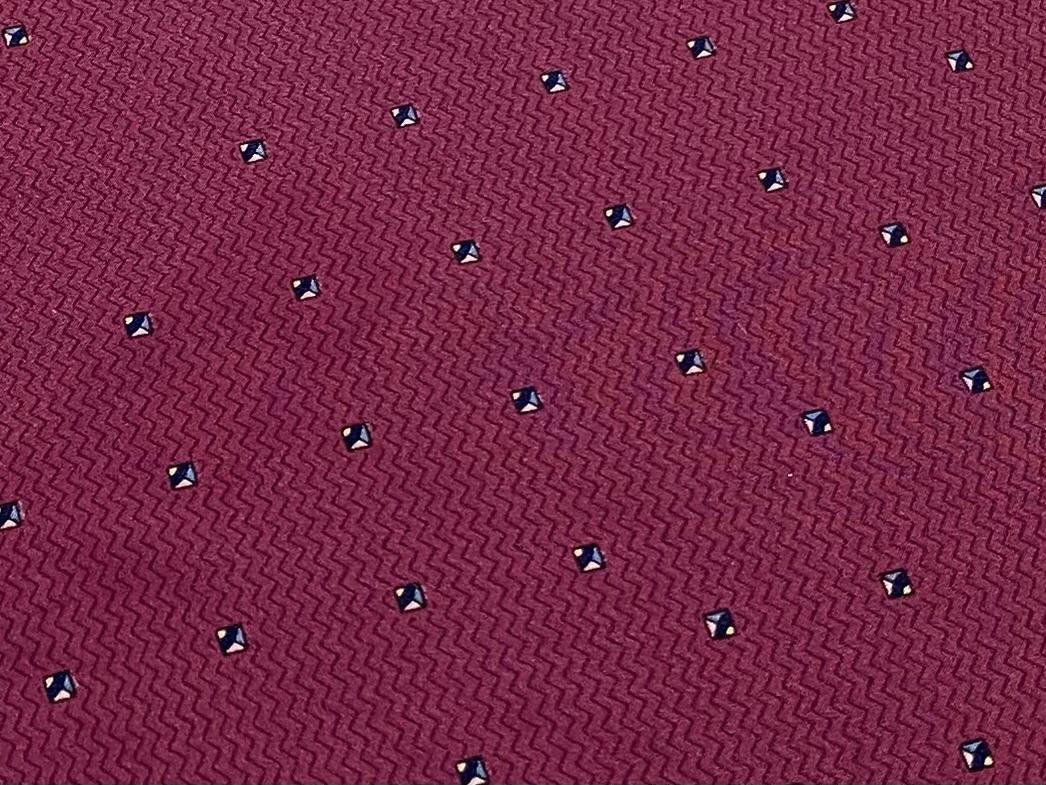 Washed Silk Crepe de Chine Foulard Print In Cherry