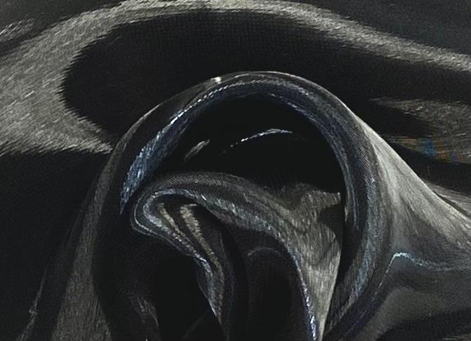 Silk Blend Liquid Organza in Black
