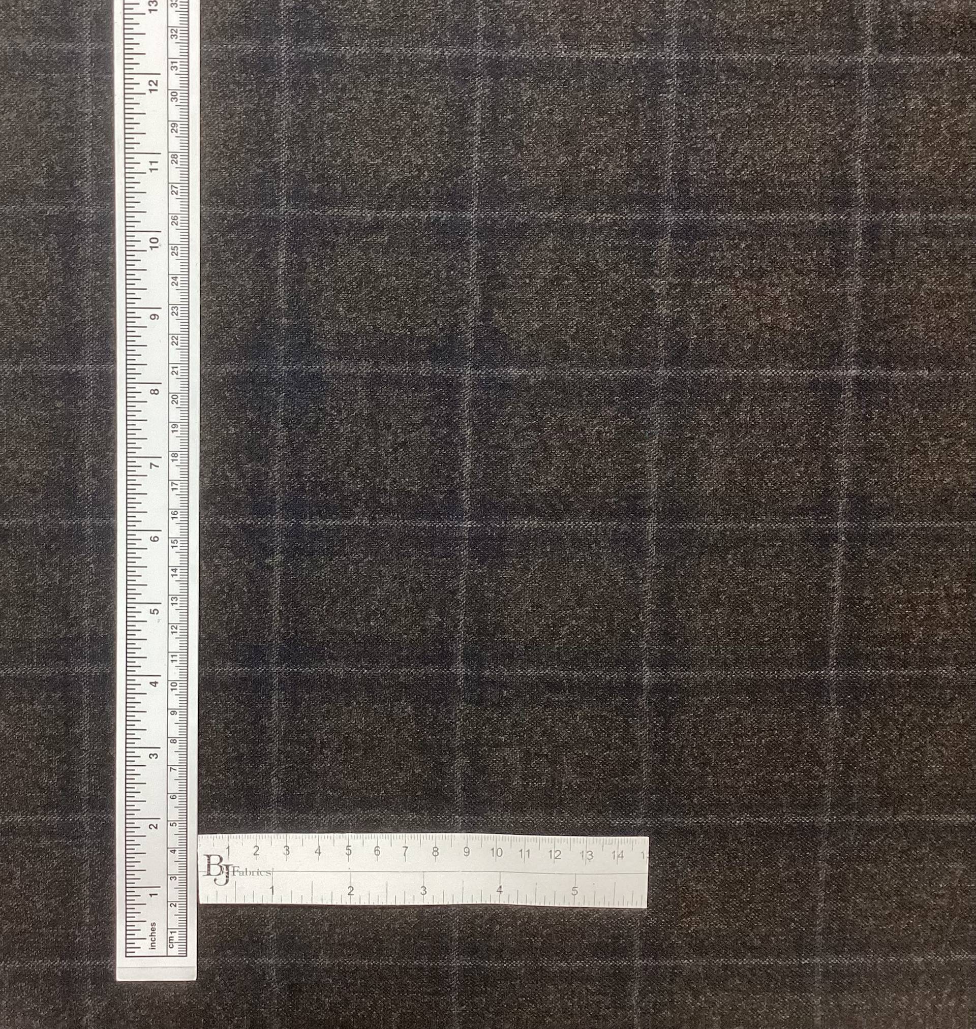 Made in Italy Loro Piana 100% Wool Plaid In Expresso