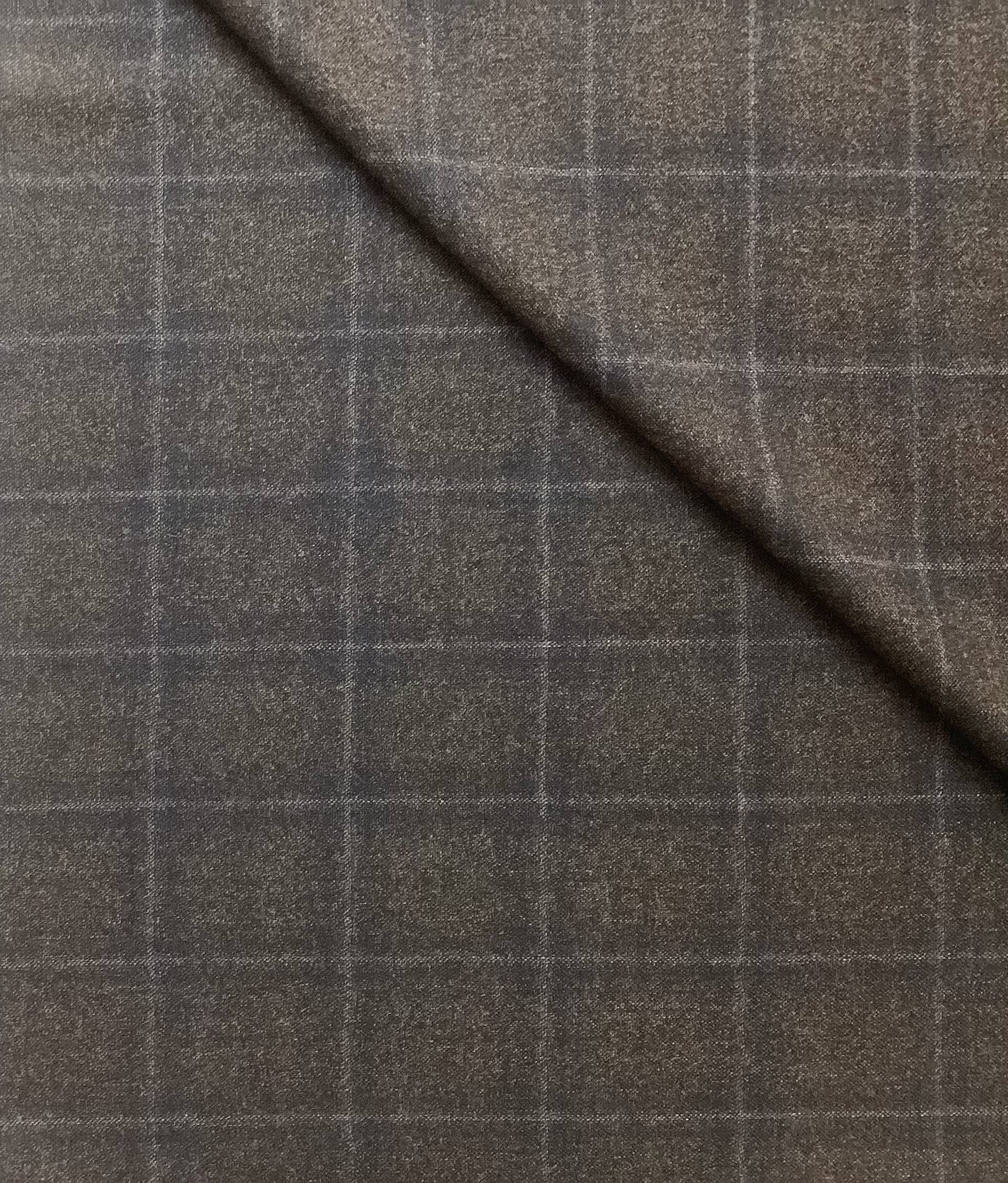 Made in Italy Loro Piana 100% Wool Plaid In Expresso