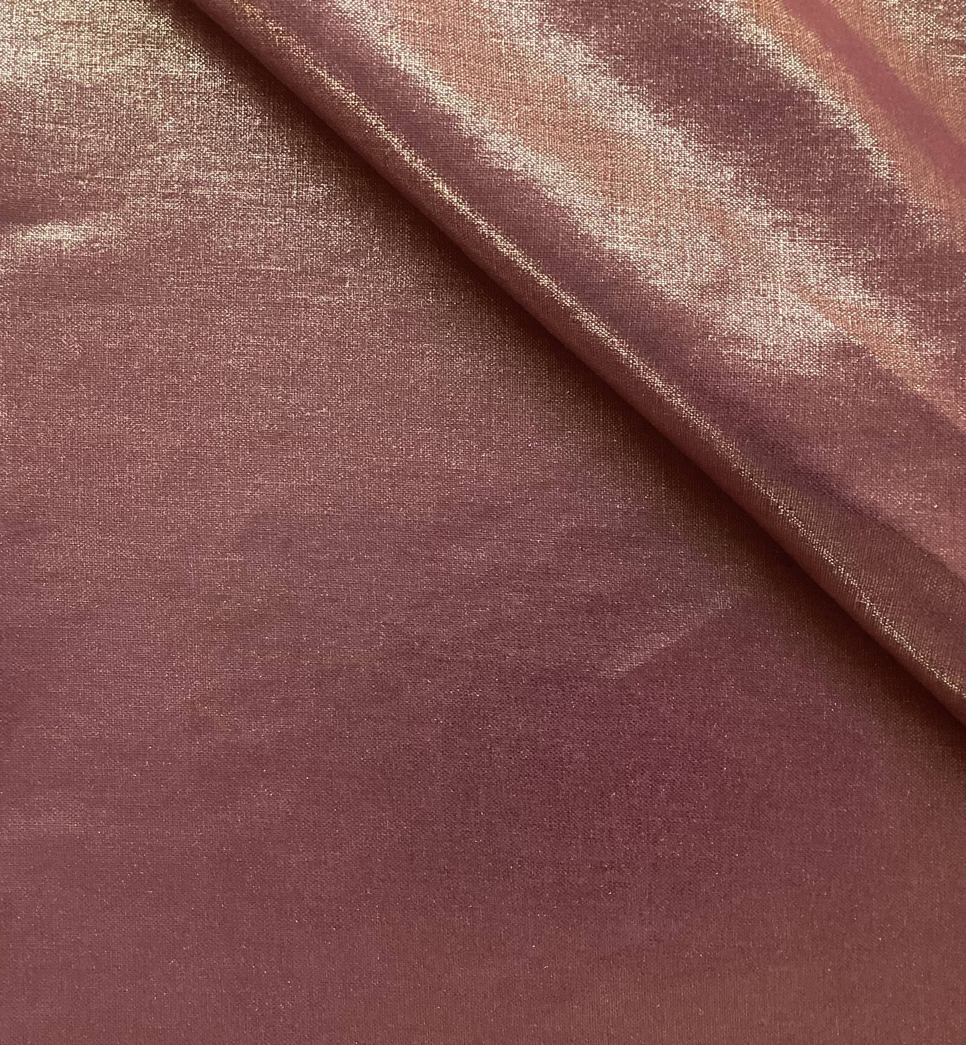 Metallic Linen In Gold On Dusty Rose