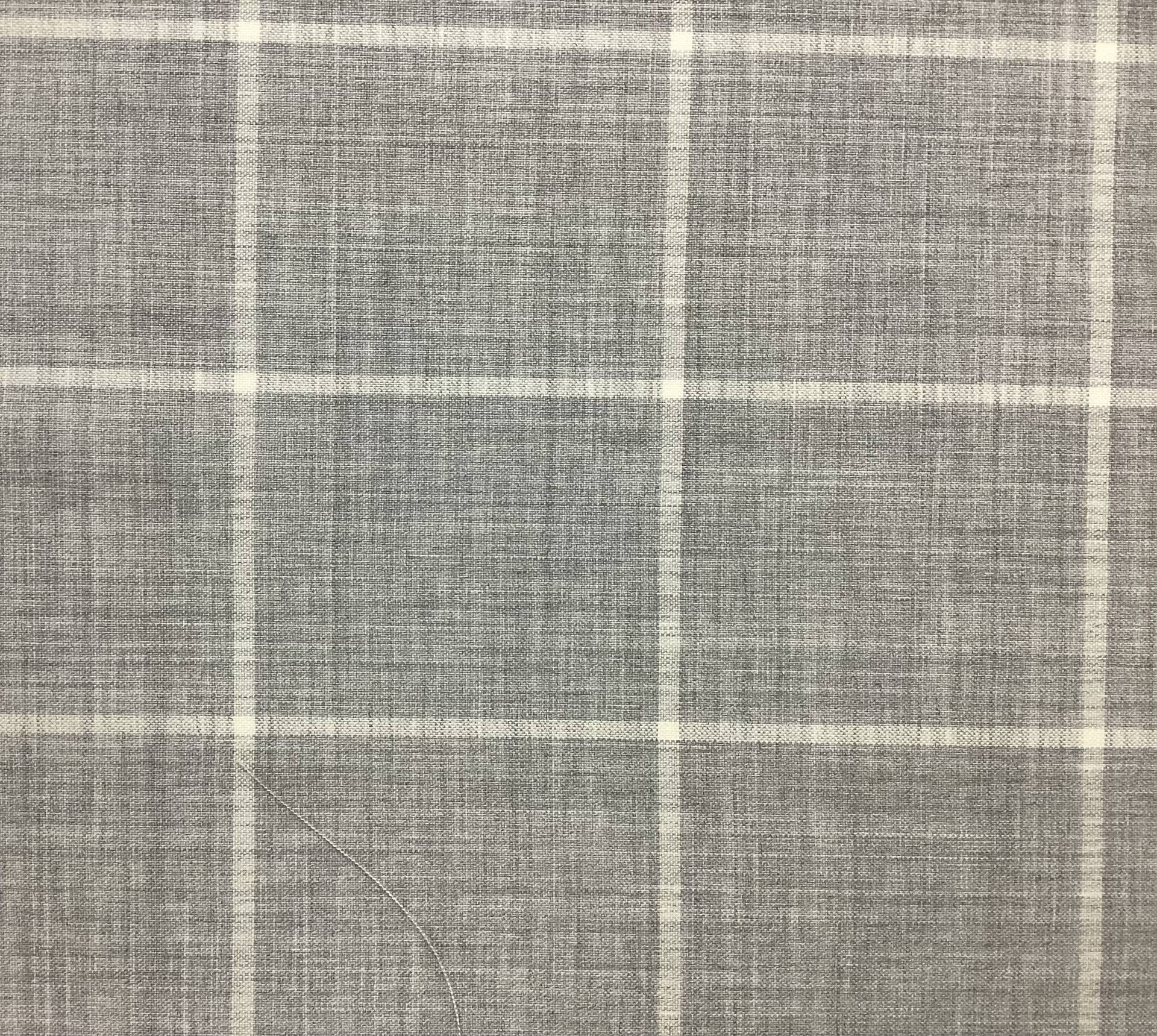 Made In Italy 100% Wool Tropical Plaid In Sliver Grey