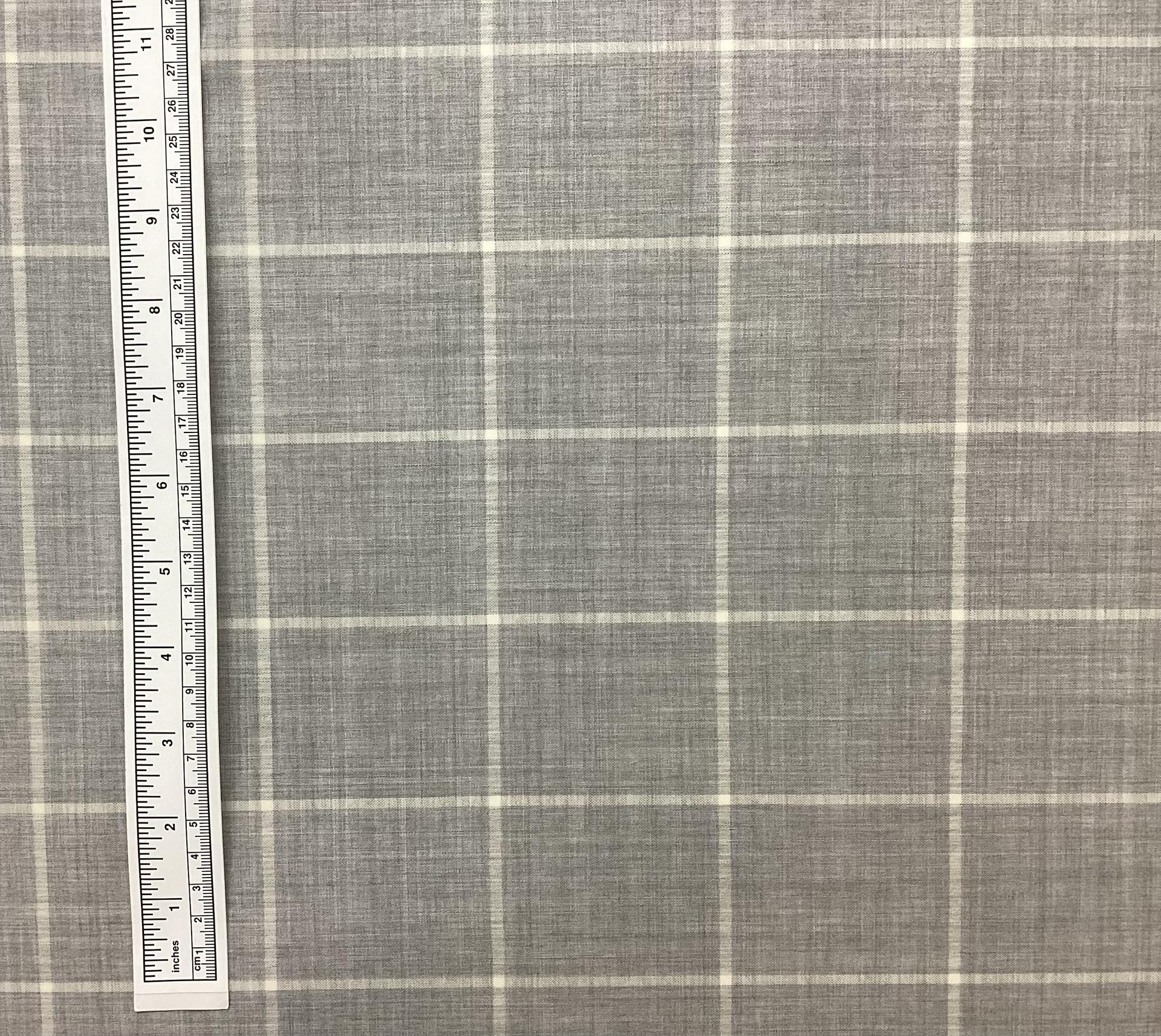 Made In Italy 100% Wool Tropical Plaid In Sliver Grey