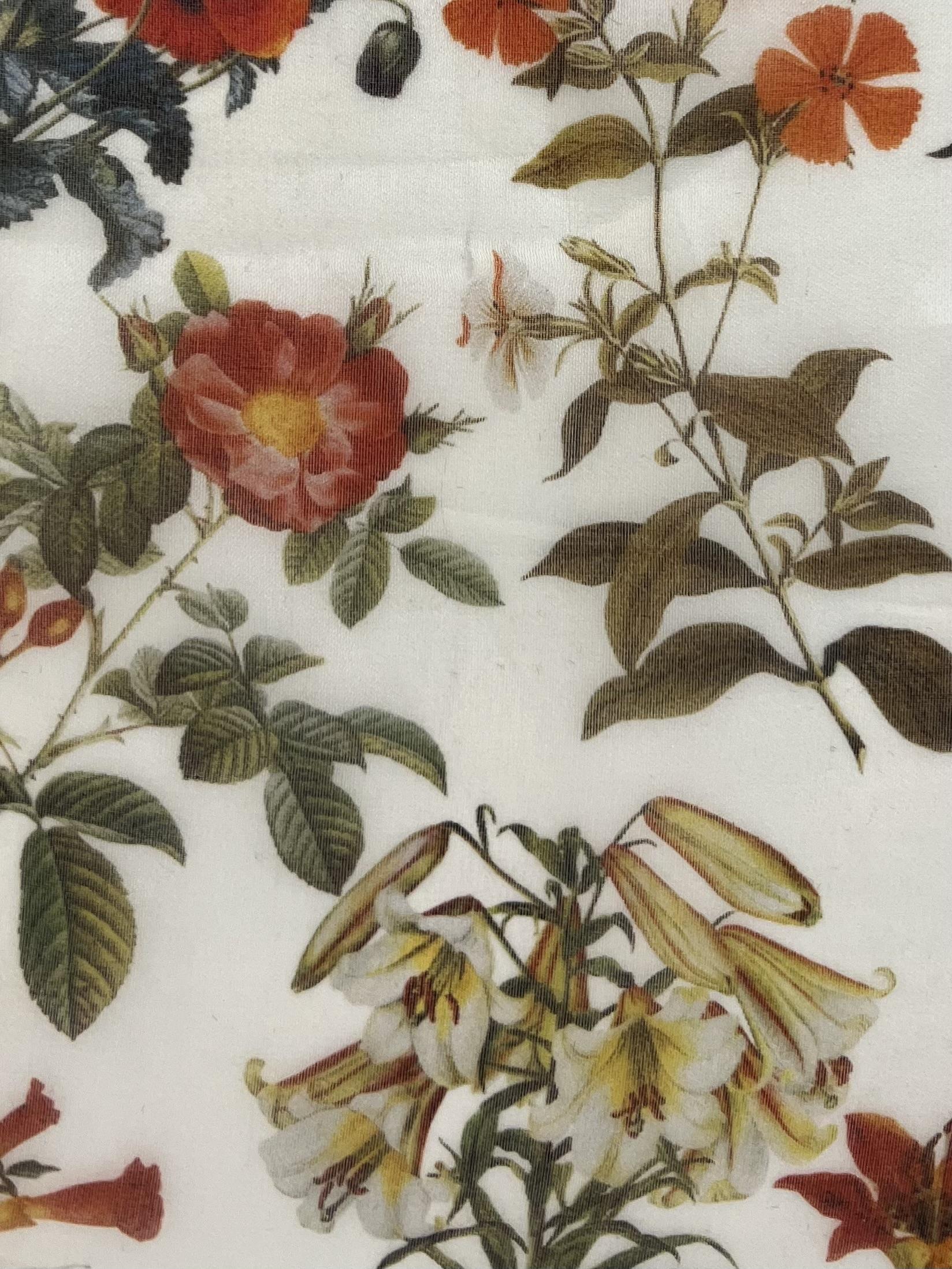 Printed Silk Organza "Lilly's Garden"