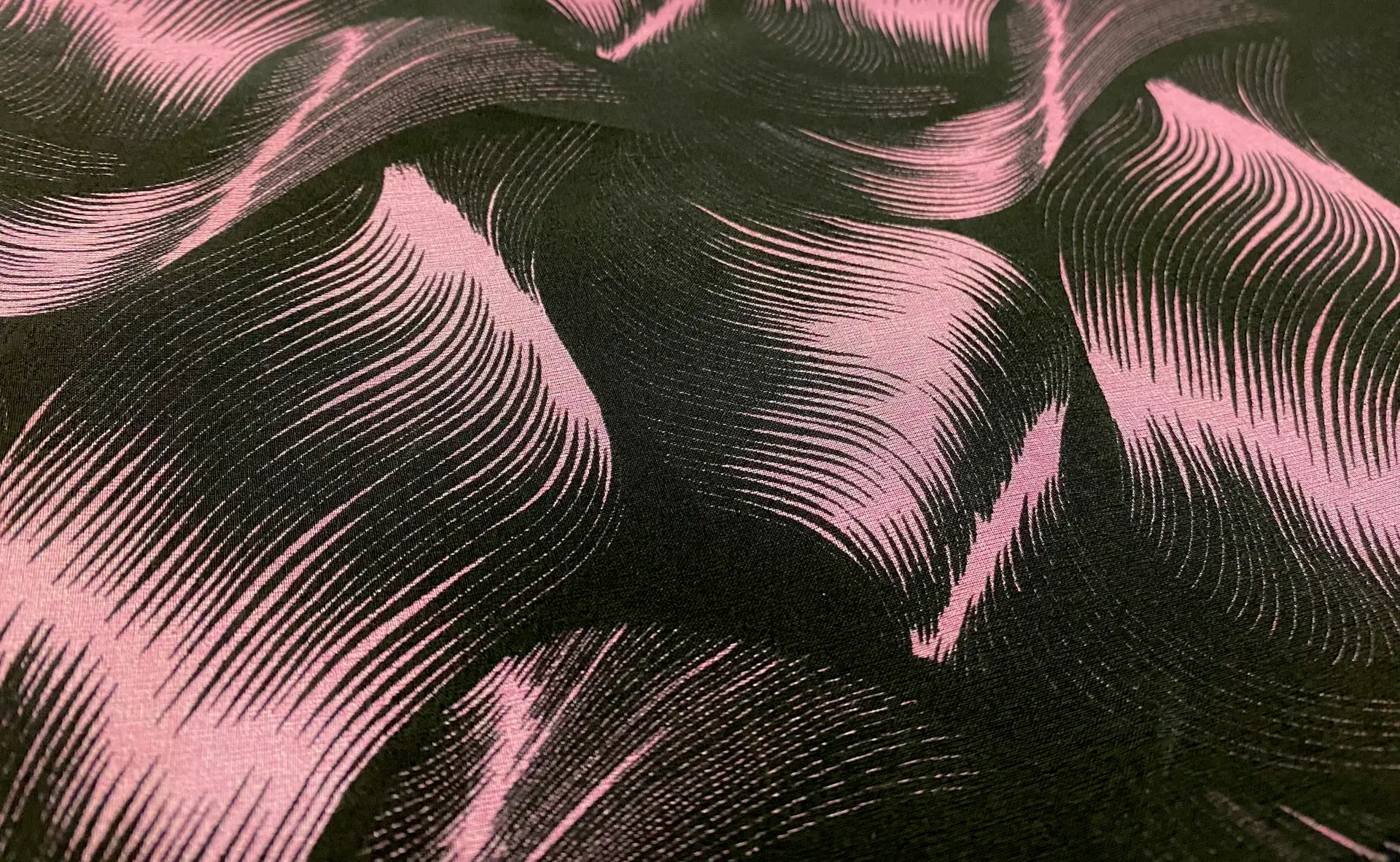 100% Silk Organza Print Fabric in Warehouse