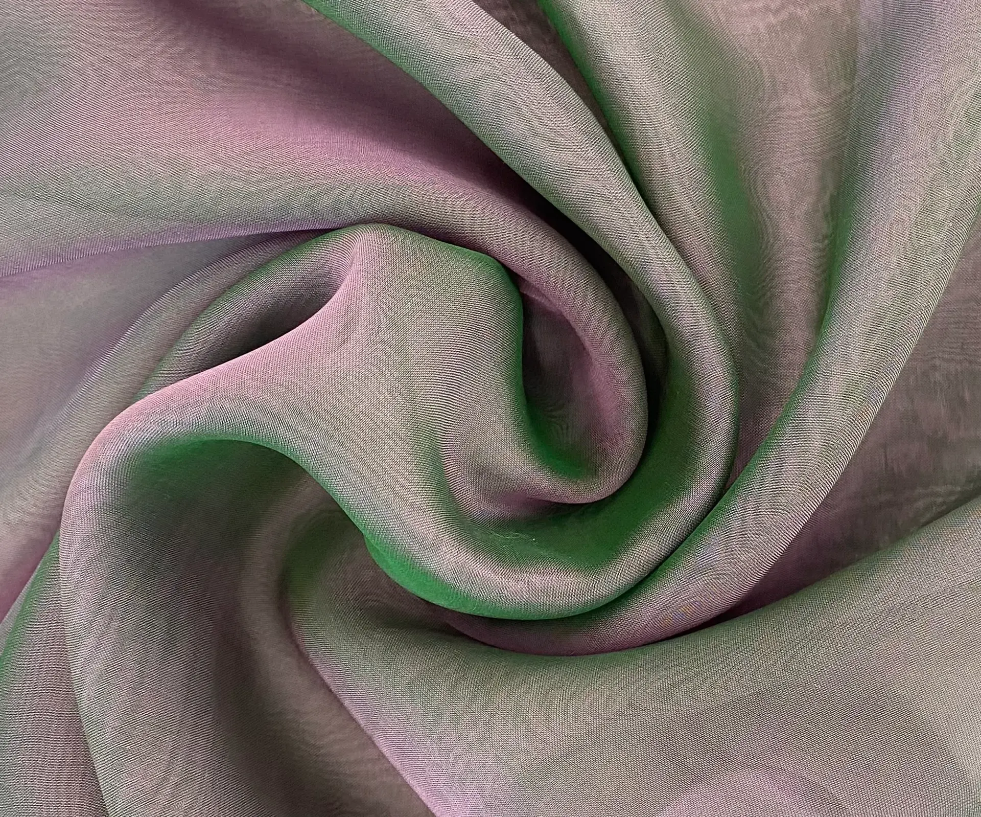 IRIDESCENT PURE SILK CHIFFON