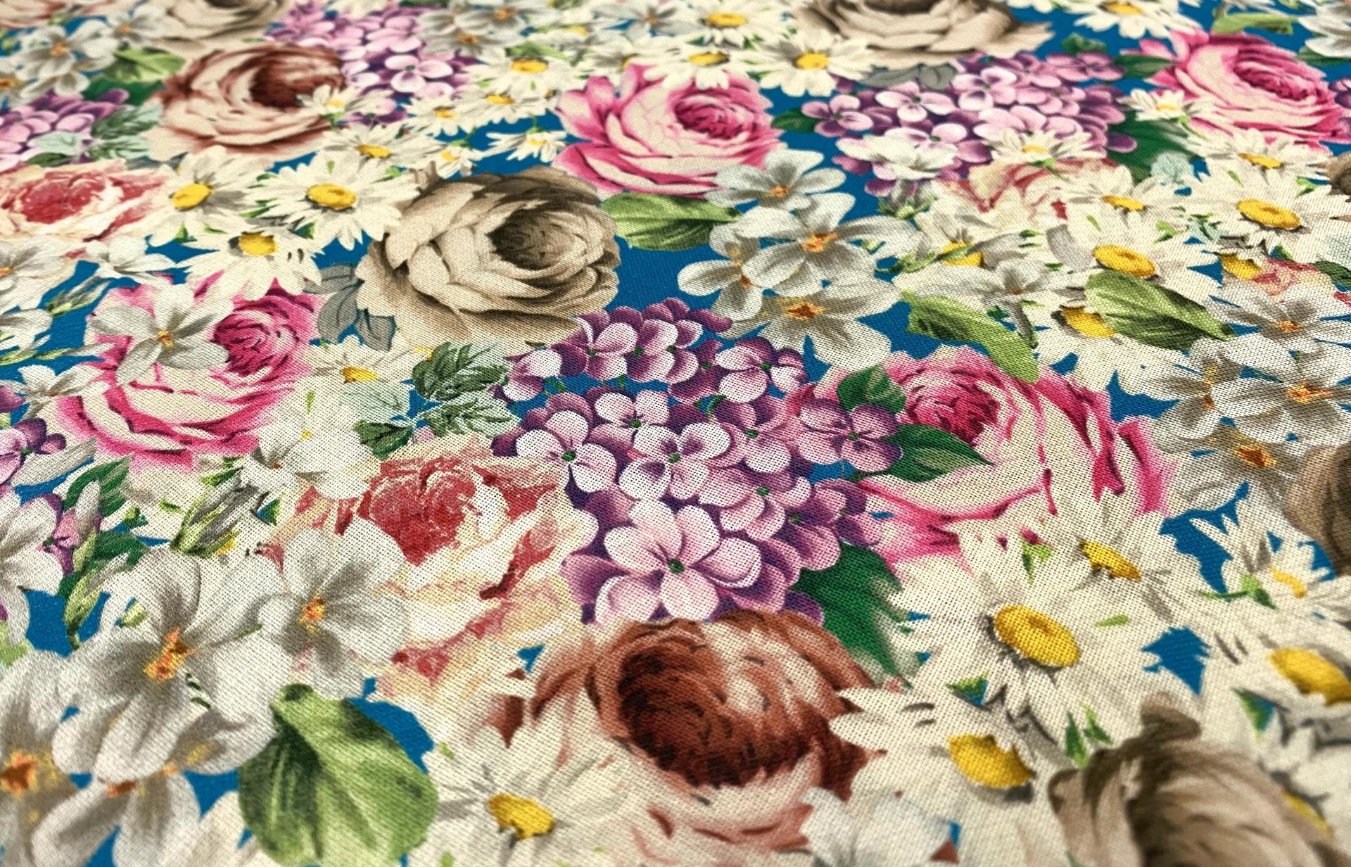 Made in Italy 100% Silk Mesh Floral Print