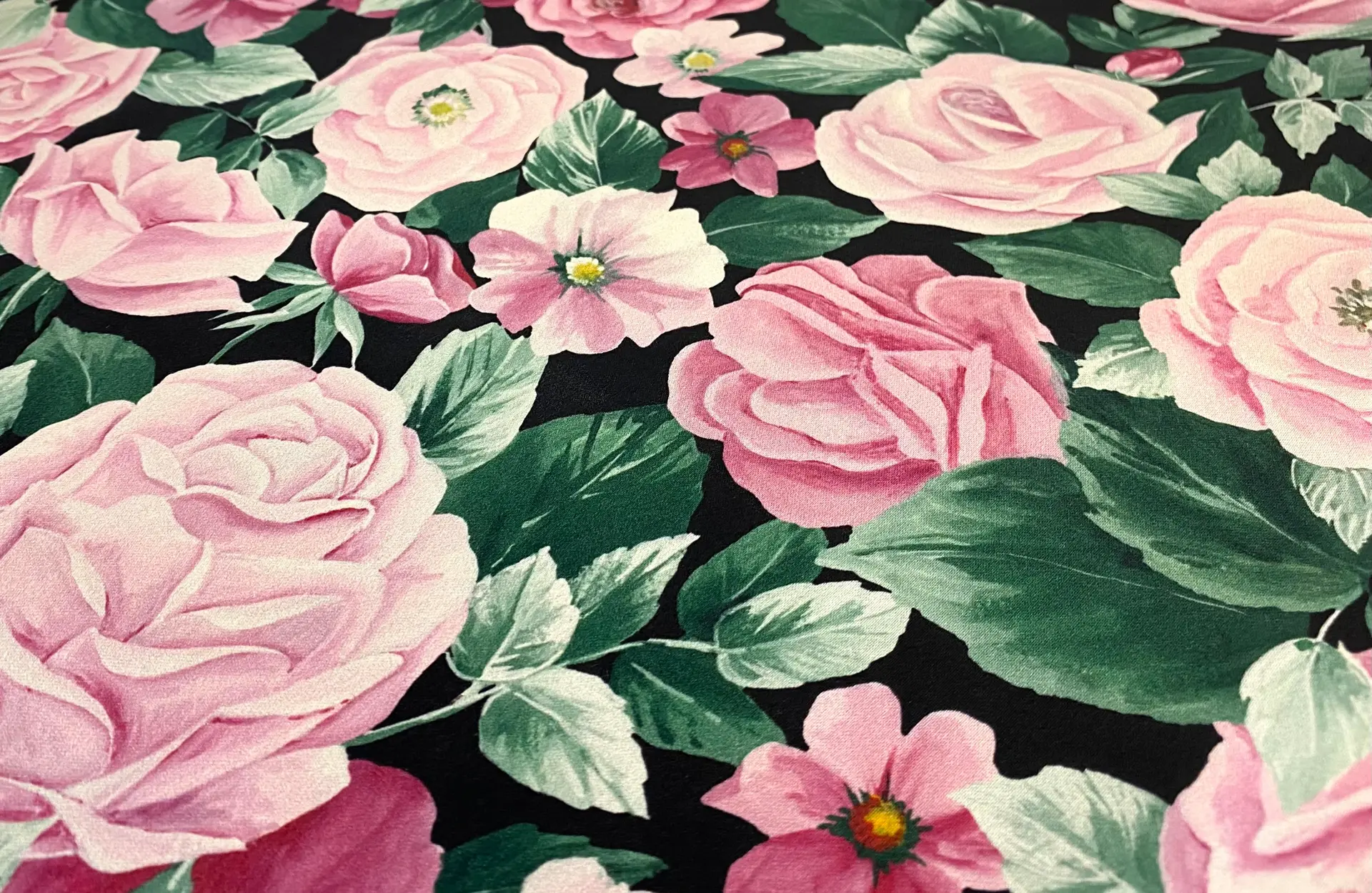 Made in Italy Silk Charmeus Floral Print Fabric in Warehouse