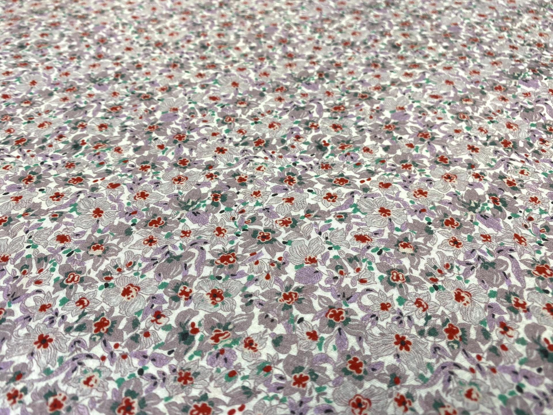 Made in Italy Silk Charmeuse Floral Print Fabric in Warehouse