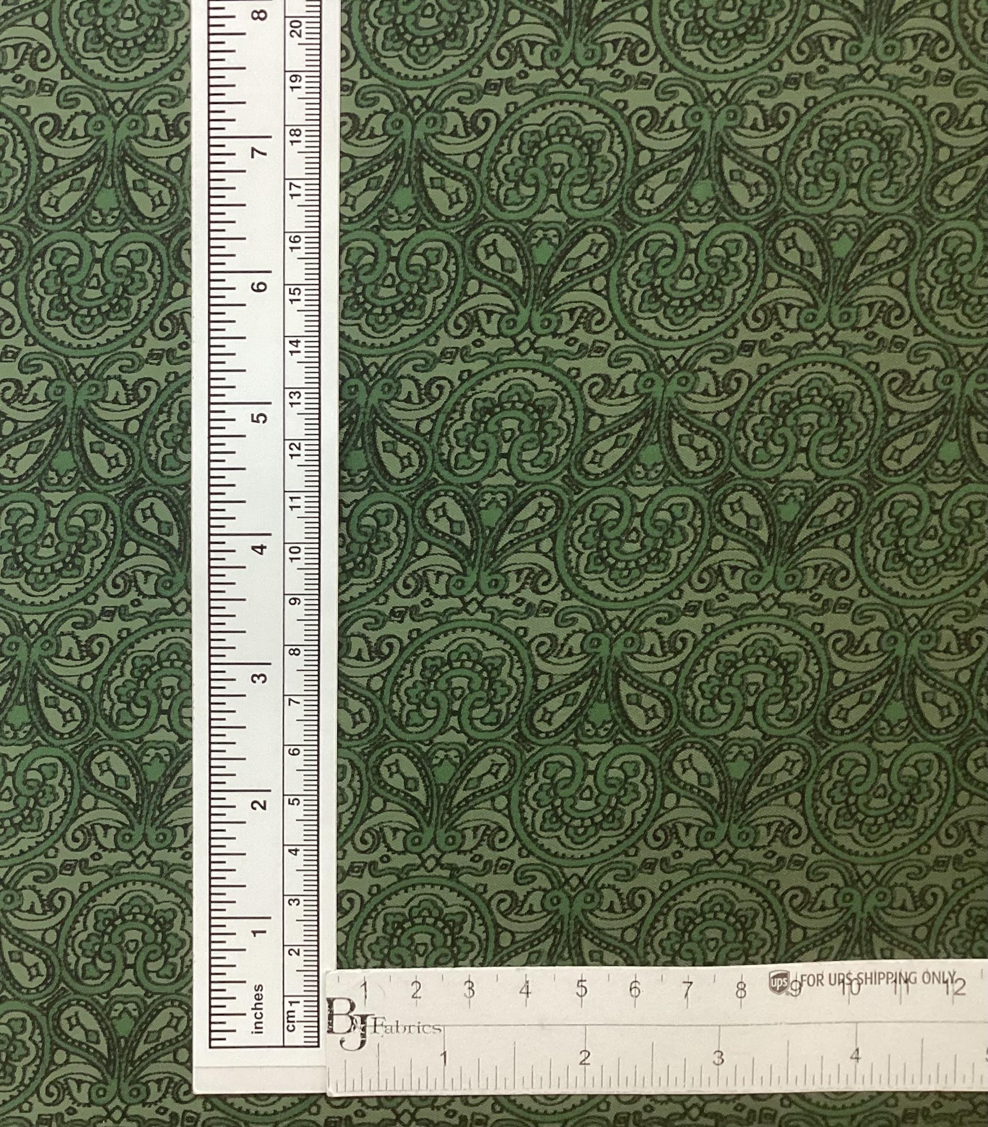Rayon Satin Printed Lining In Grassy Green
