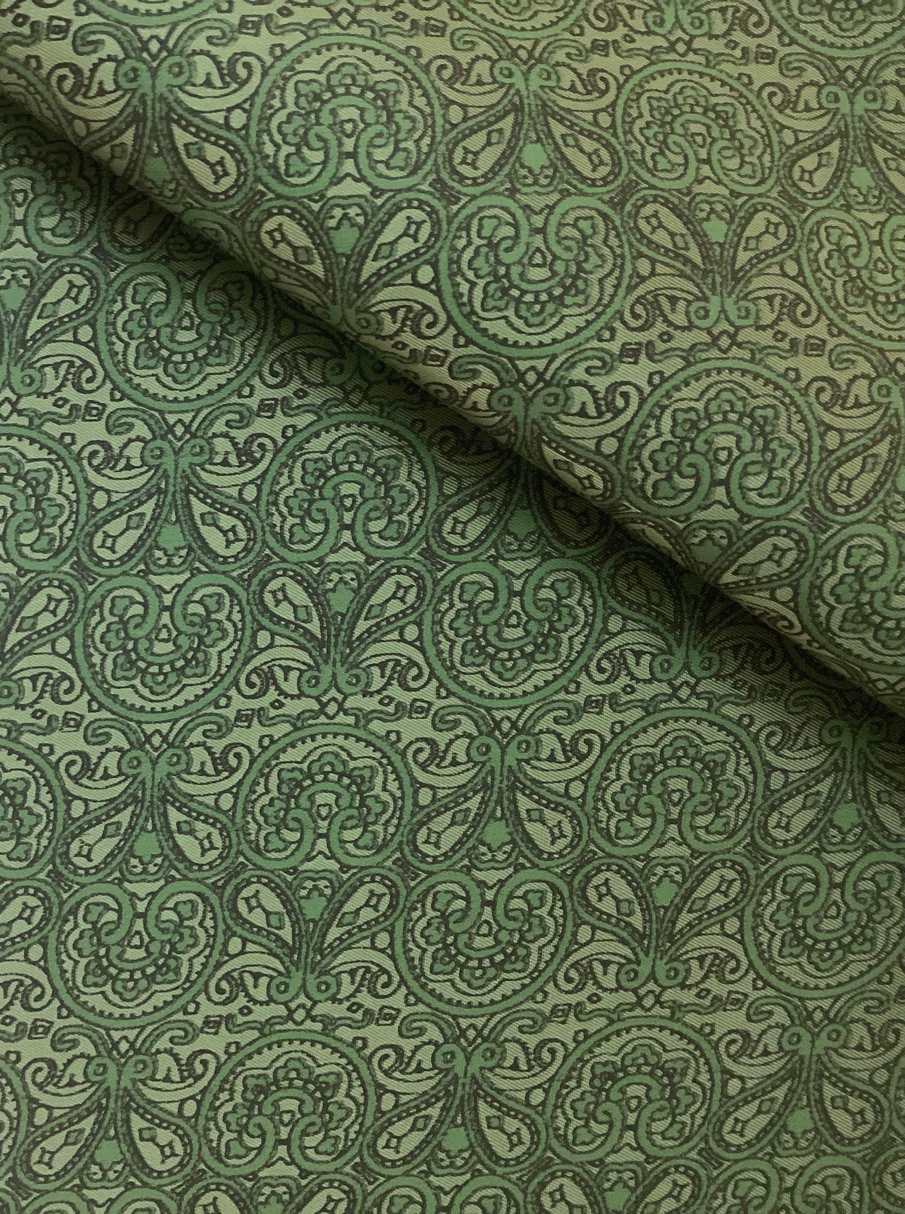 Rayon Satin Printed Lining In Grassy Green