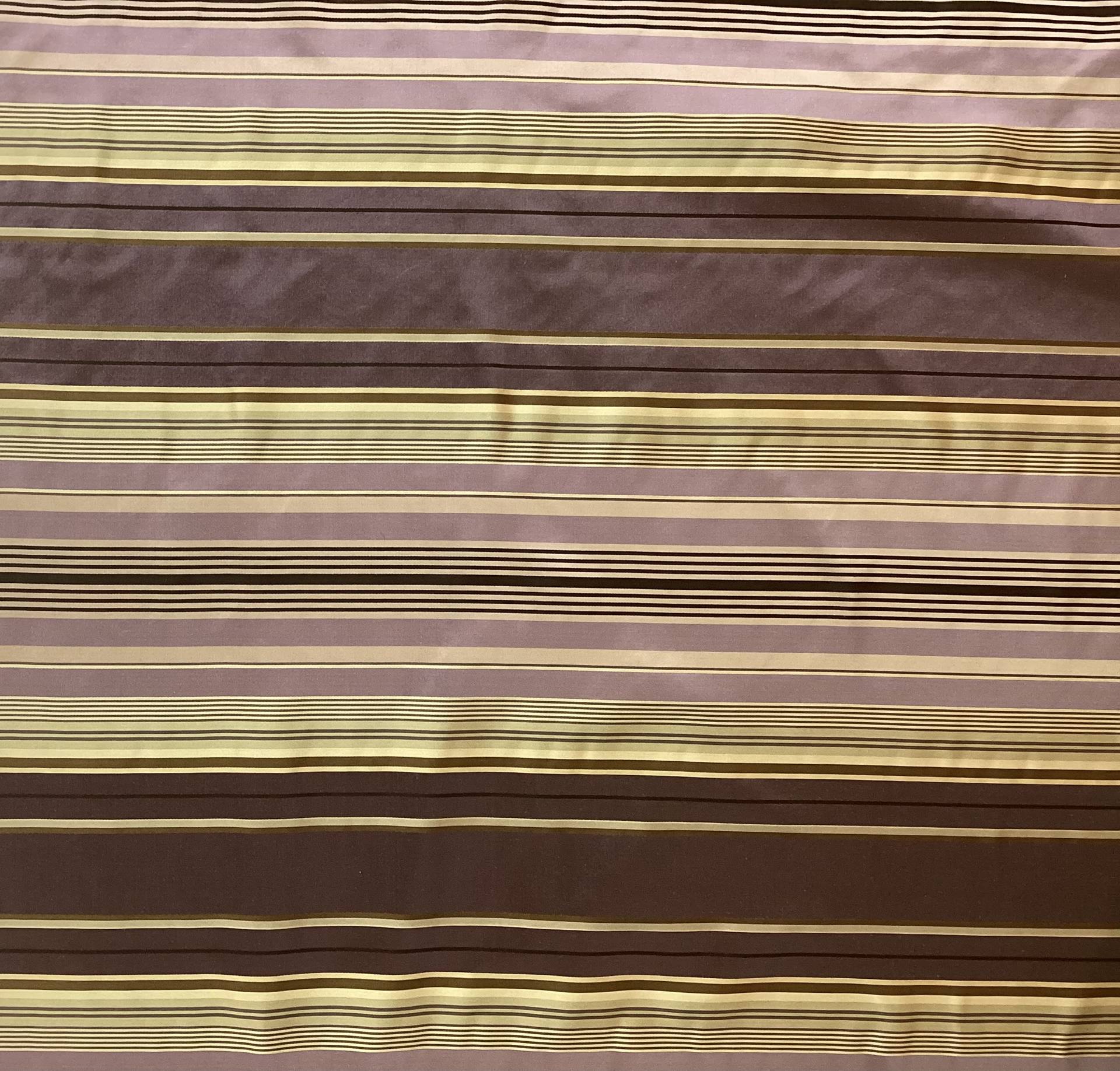 100% Silk Taffeta Stripe in Mauve Gold