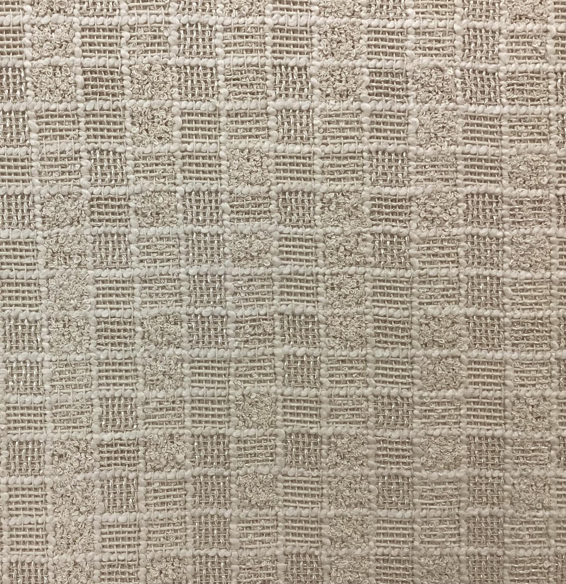 Cotton & Nylon Checkerboard Tweed In Chickpea