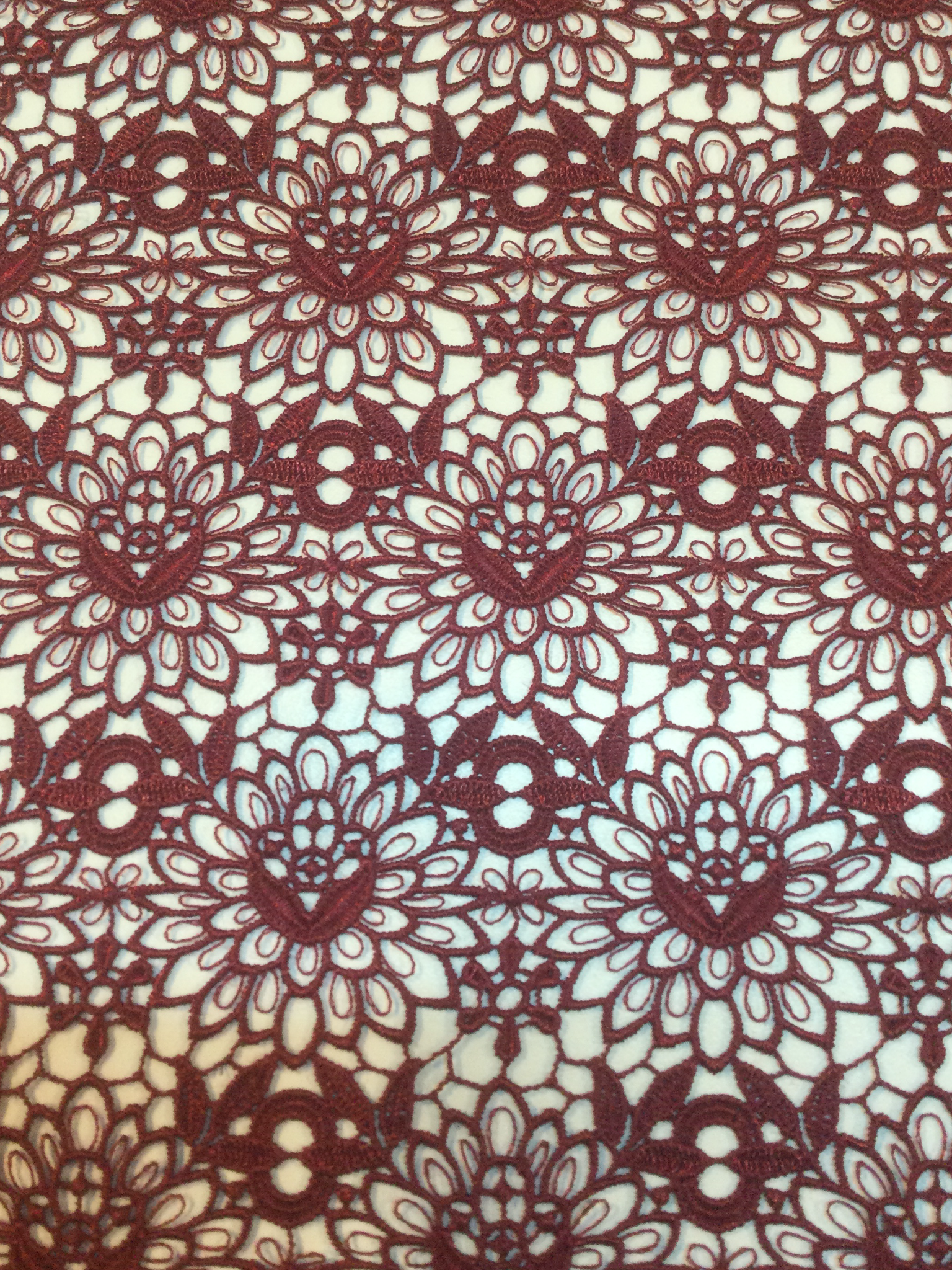 Guipure Lace in Burgundy