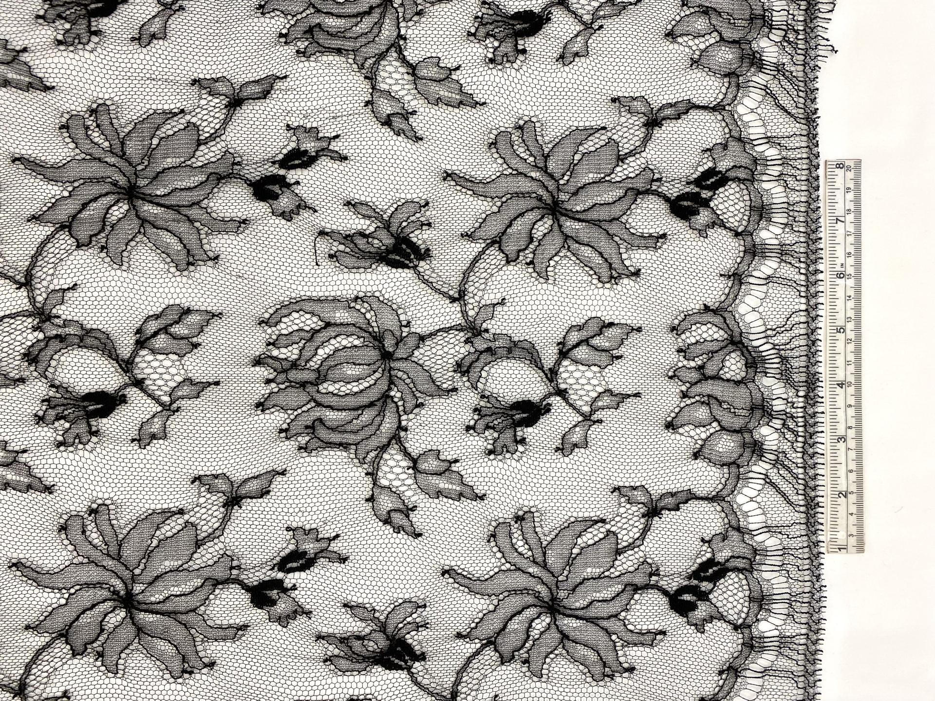 French Chantilly Lace in Black