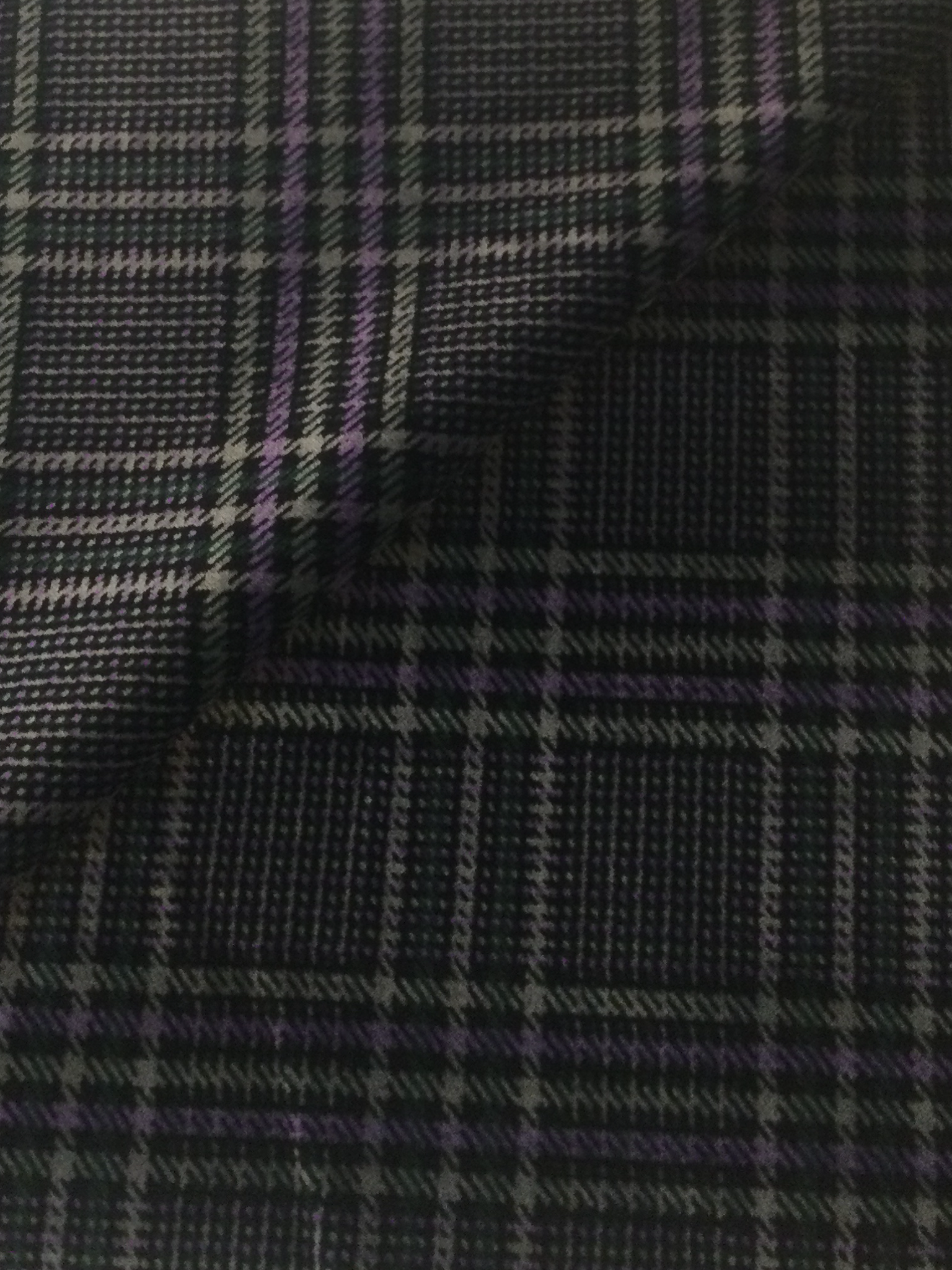 Made in Italy Cotton Velvet in Purple Plaid