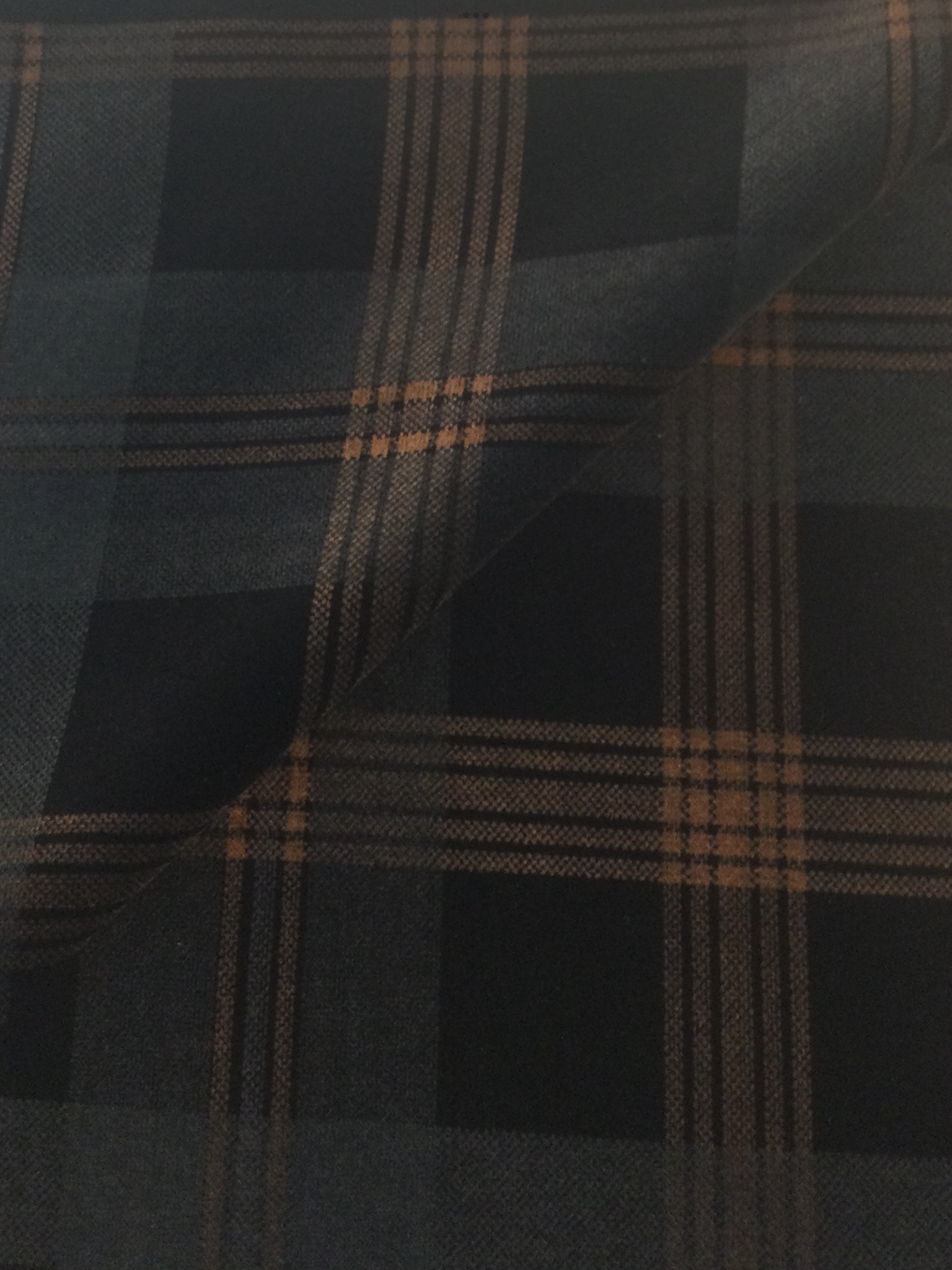 Made in Italy Cotton Velvet in Black Tartan