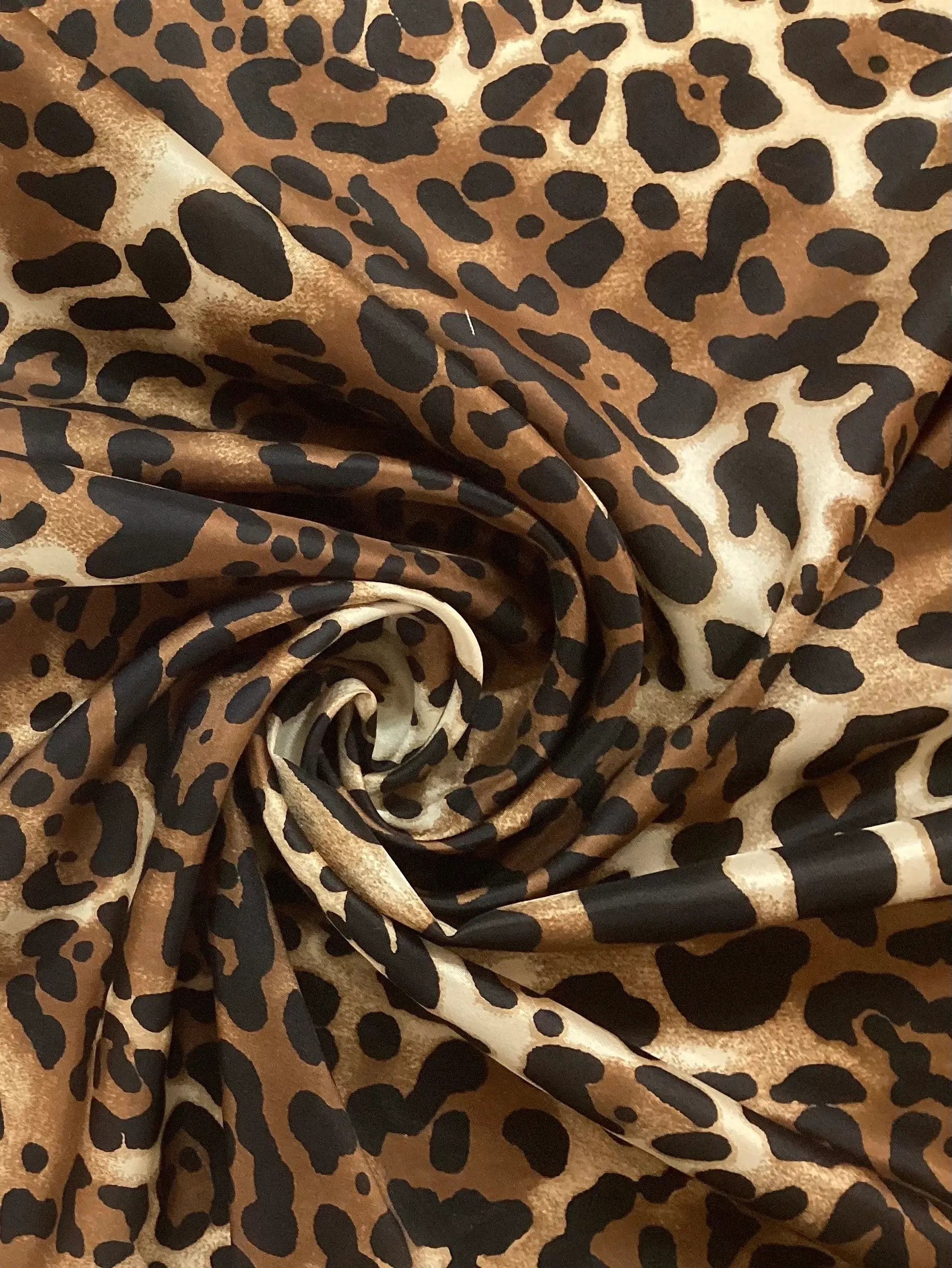 100% Silk Heavy Habutai In Leopard Printed
