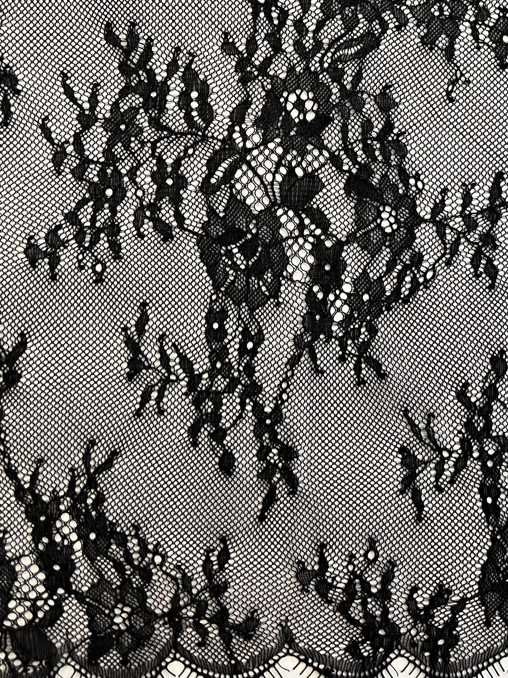 Nylon Chantilly Lace in Black