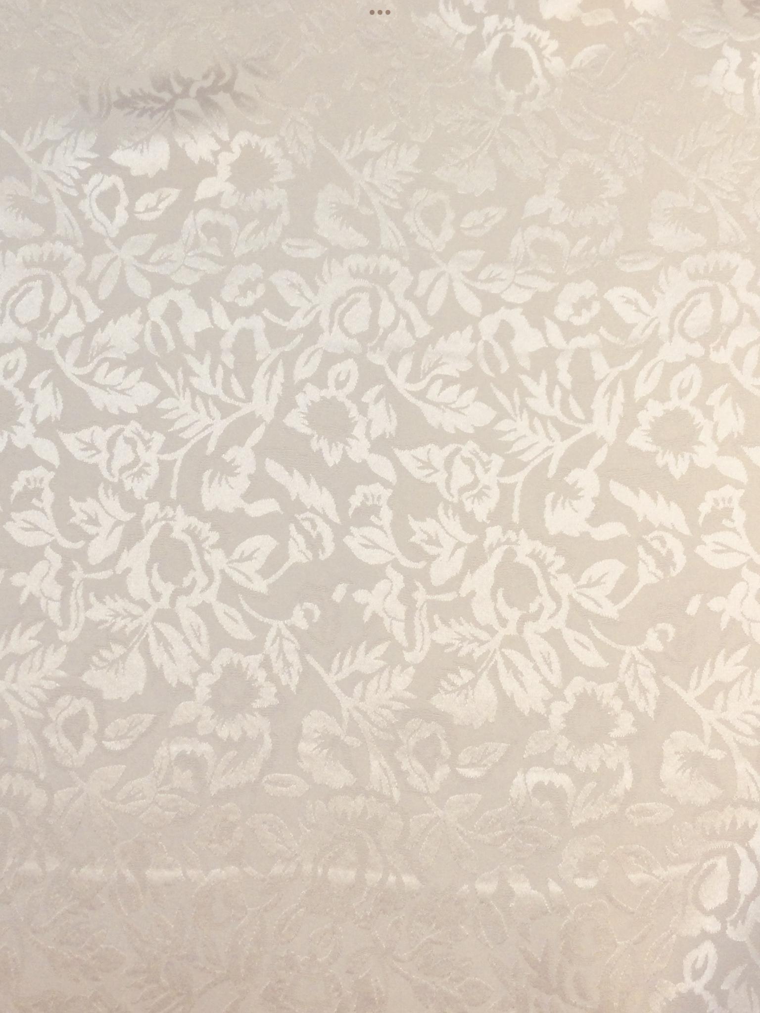 Pure Silk Jacquard Floral Silk White