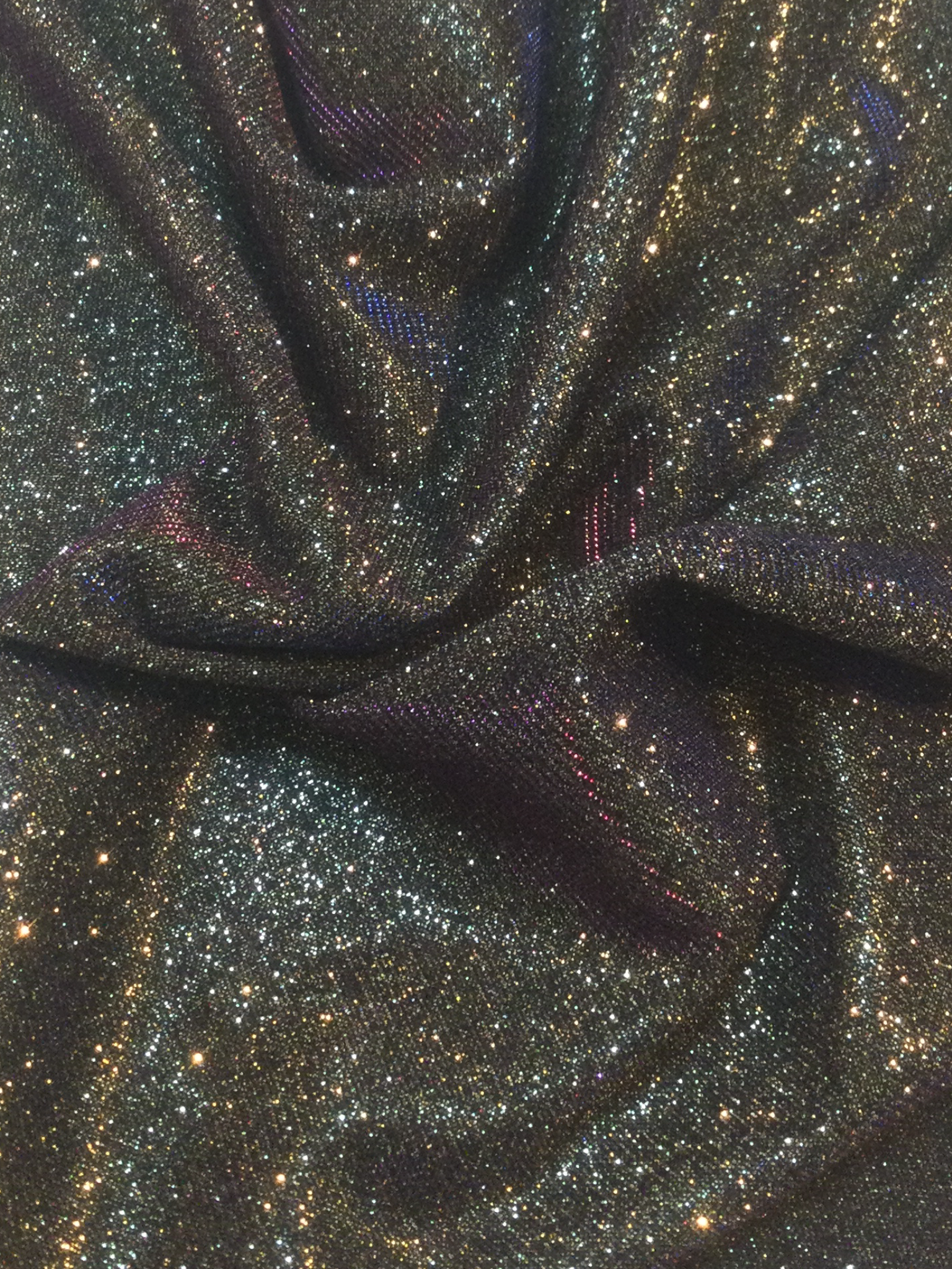 Iridescent Glitter Jersey in Purple/Gold