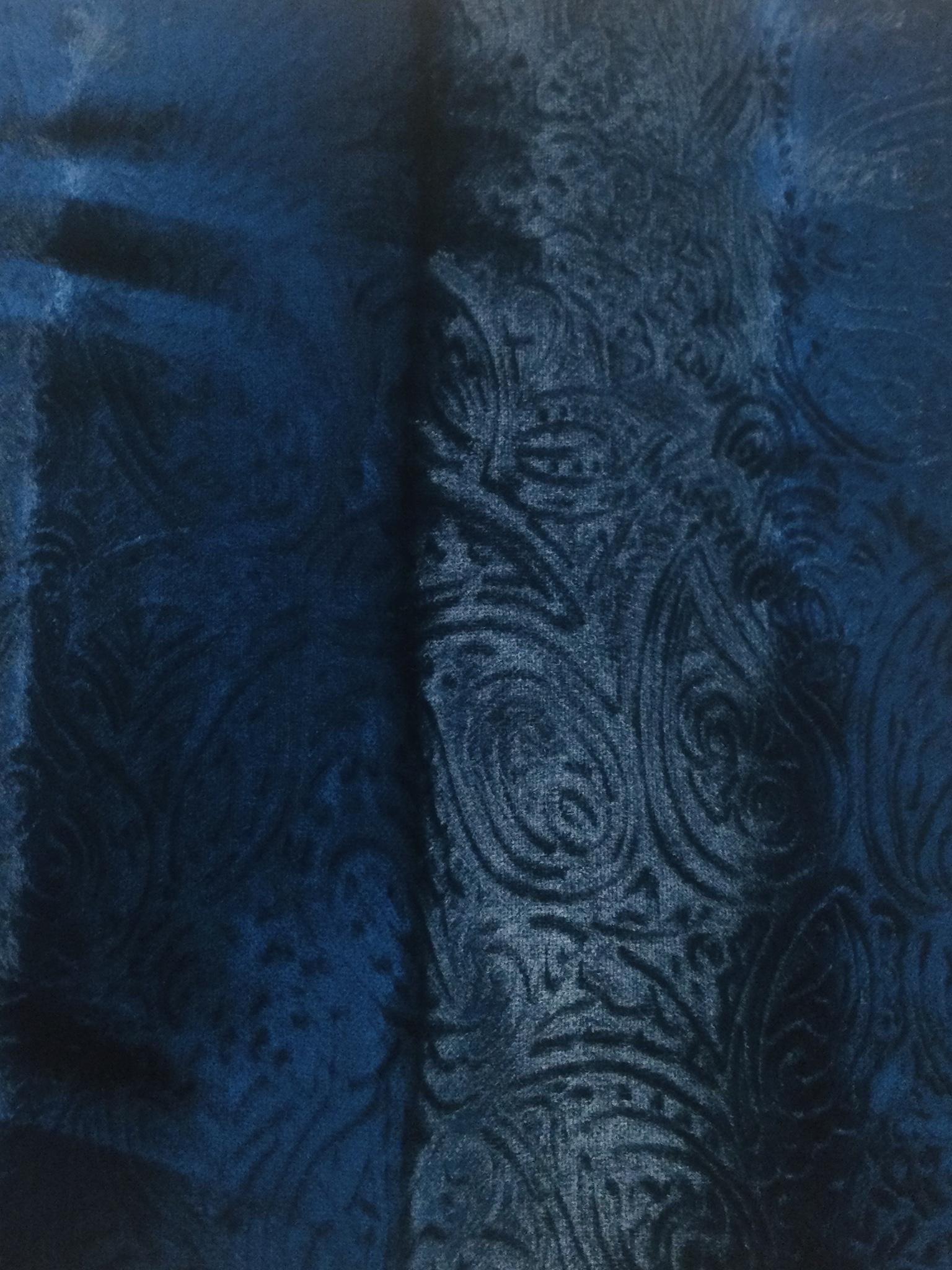 Embossed Rayon Velvet in Lapis