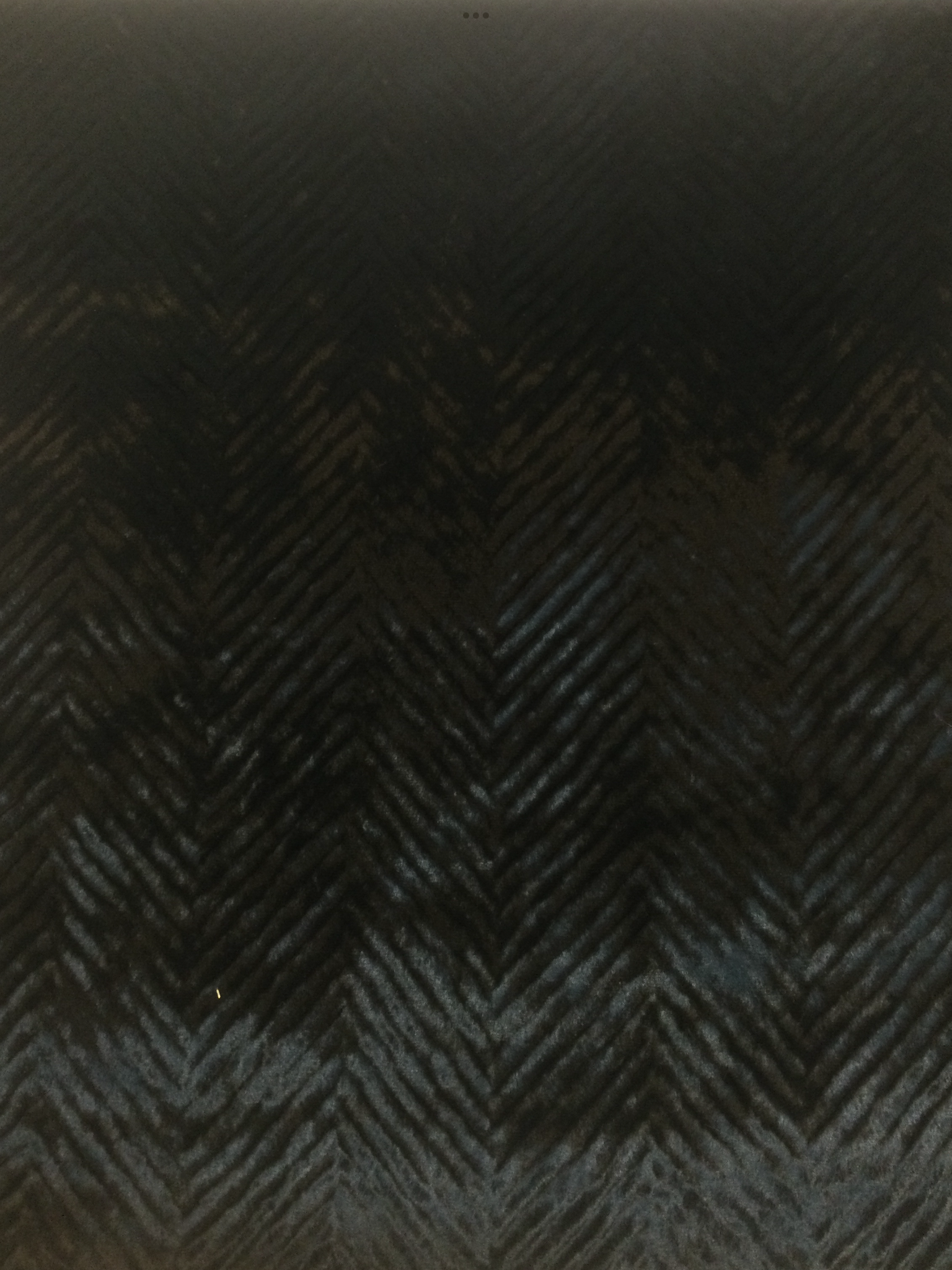 Silk and Rayon Embossed Panne’ Velvet with Herringbone Pattern in Black