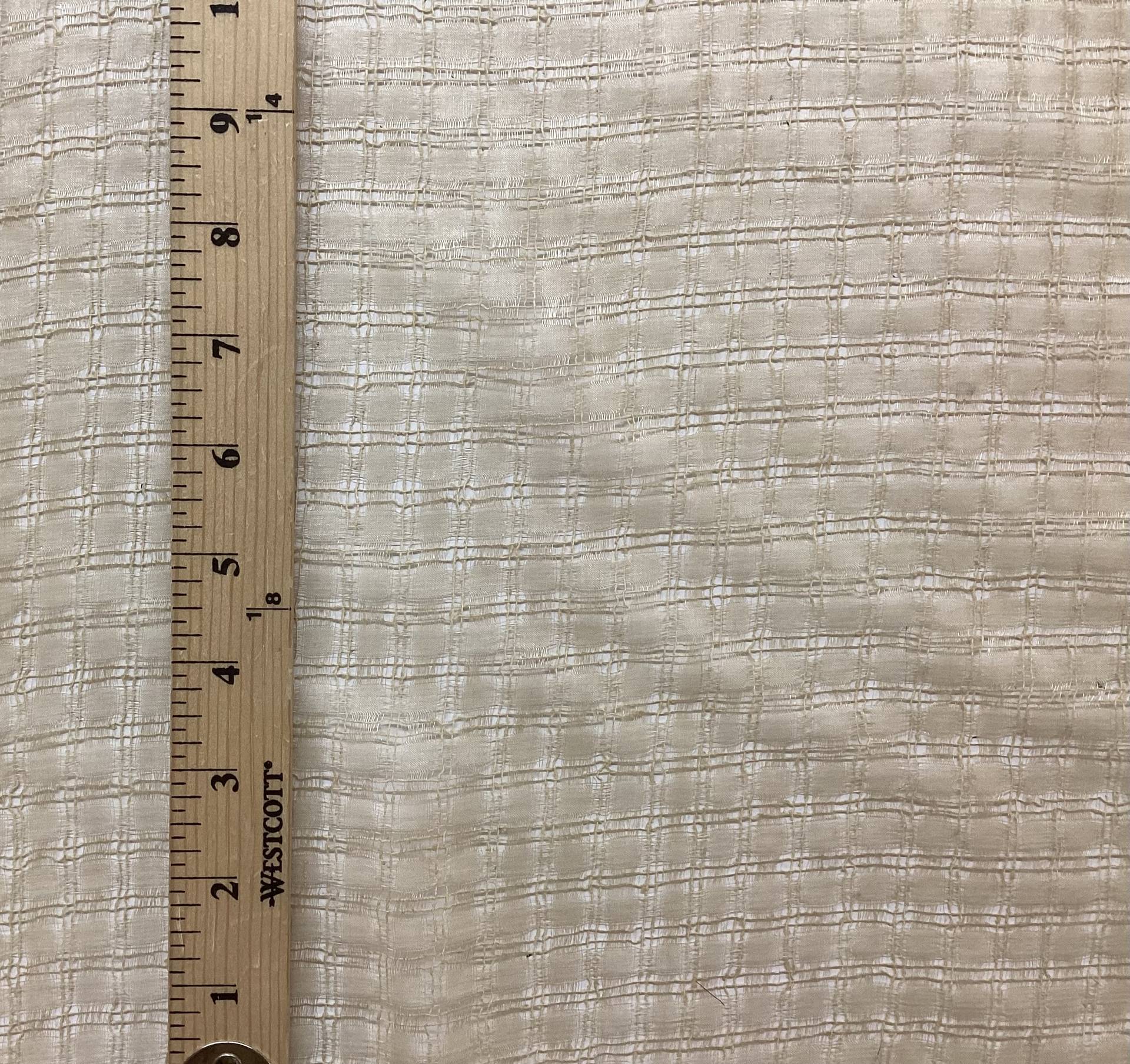 100% Silk Novelty Checkerboard In Antique Ivory