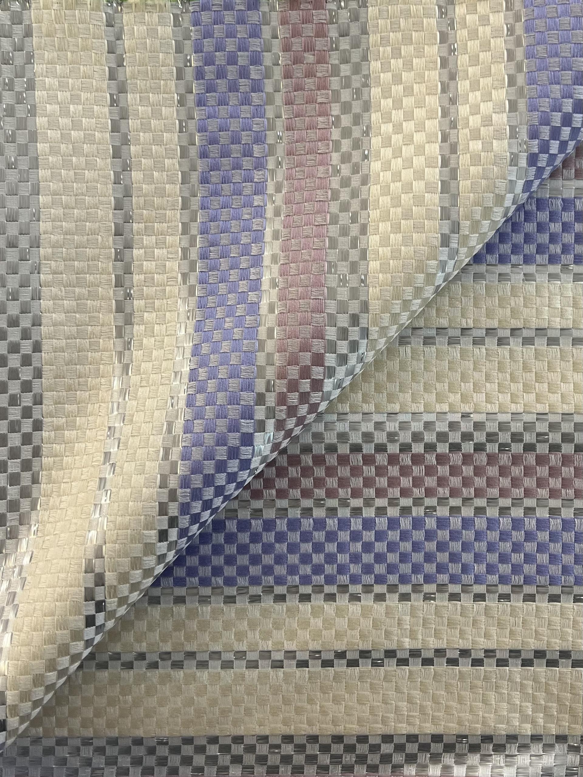 Multi Woven Basketweave Stripe with Lurex Lavender
