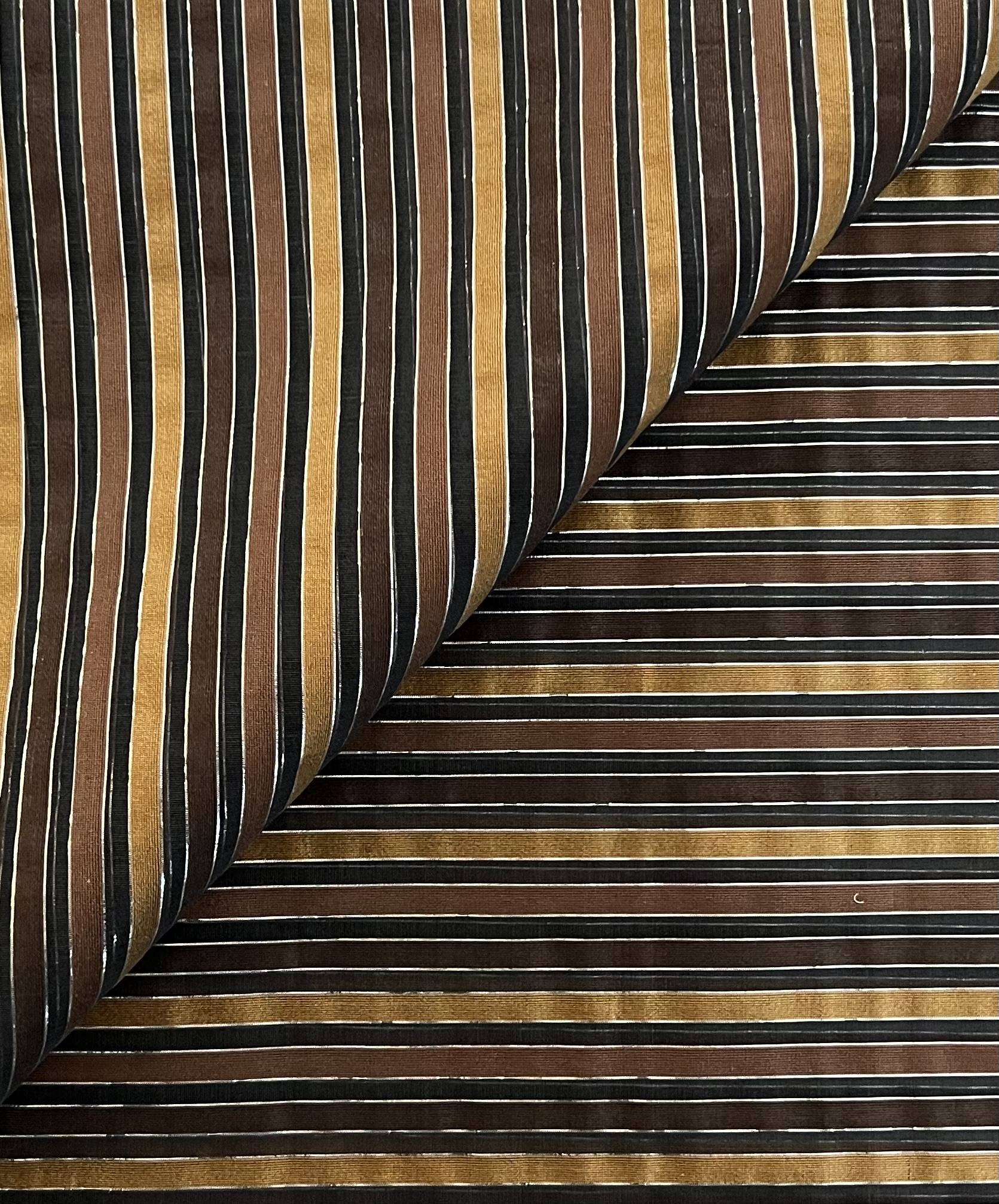 Multi Stripe Organza with Lurex in Rust