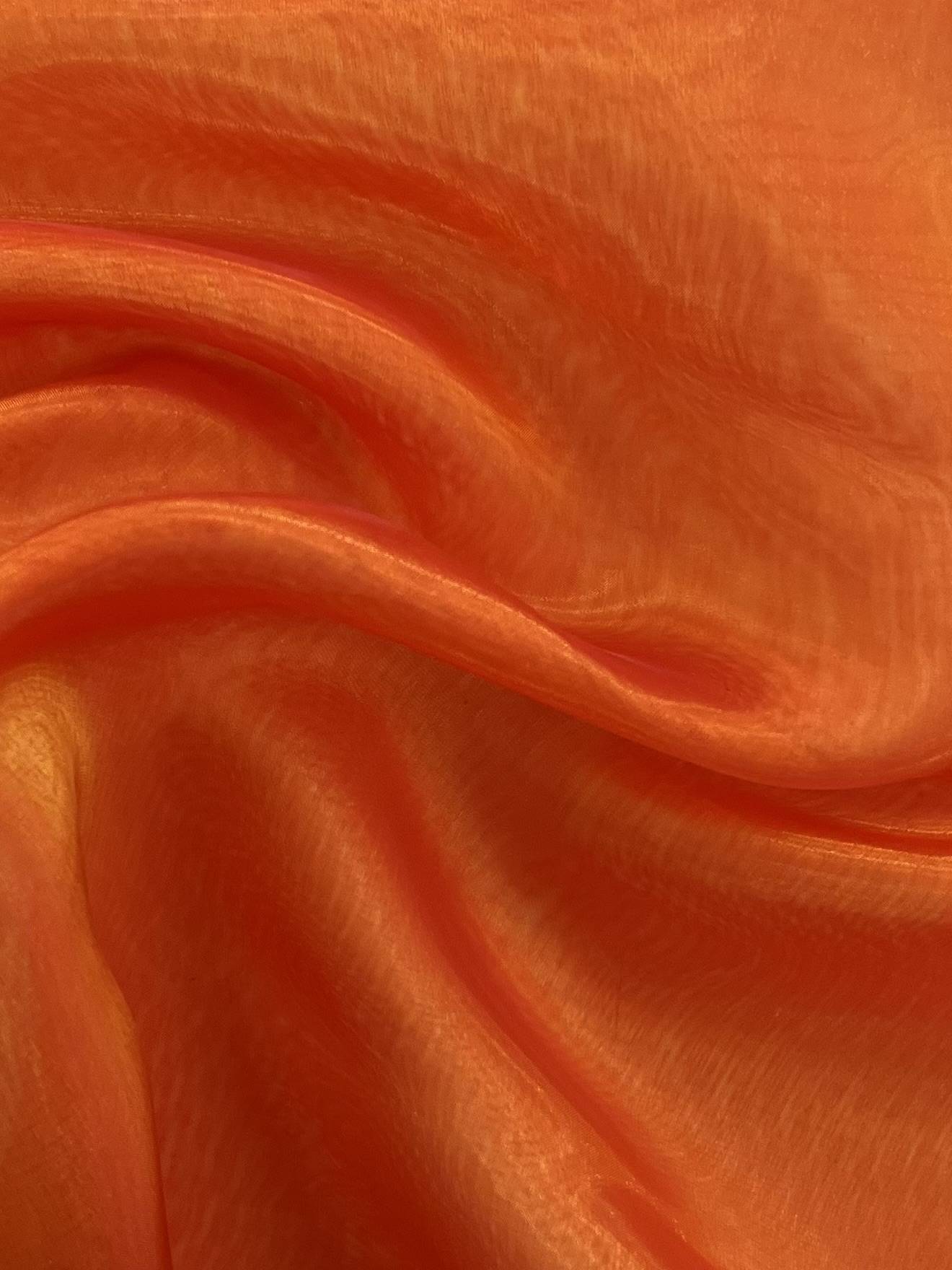 Polyester Extra Fine Iridescent Organza in Red/Orange