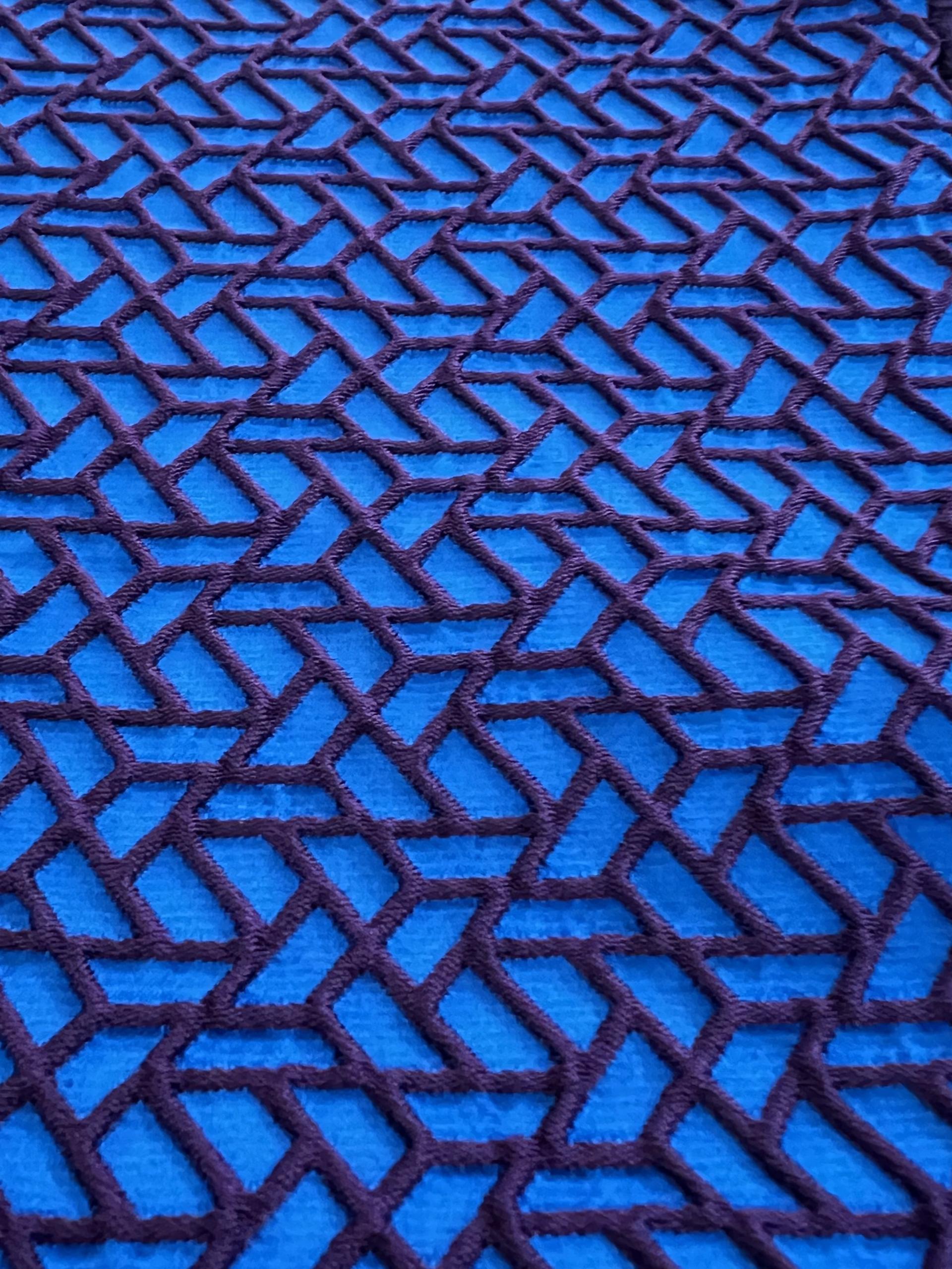 Bicolor Cloqué in Wine + Royal Blue