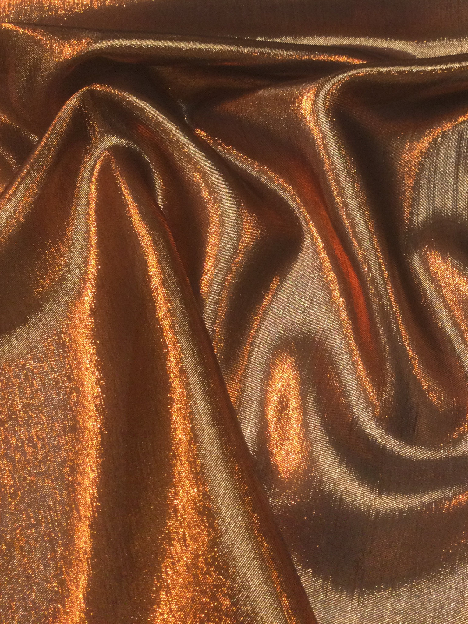 Silk and Lurex Lame' in Copper