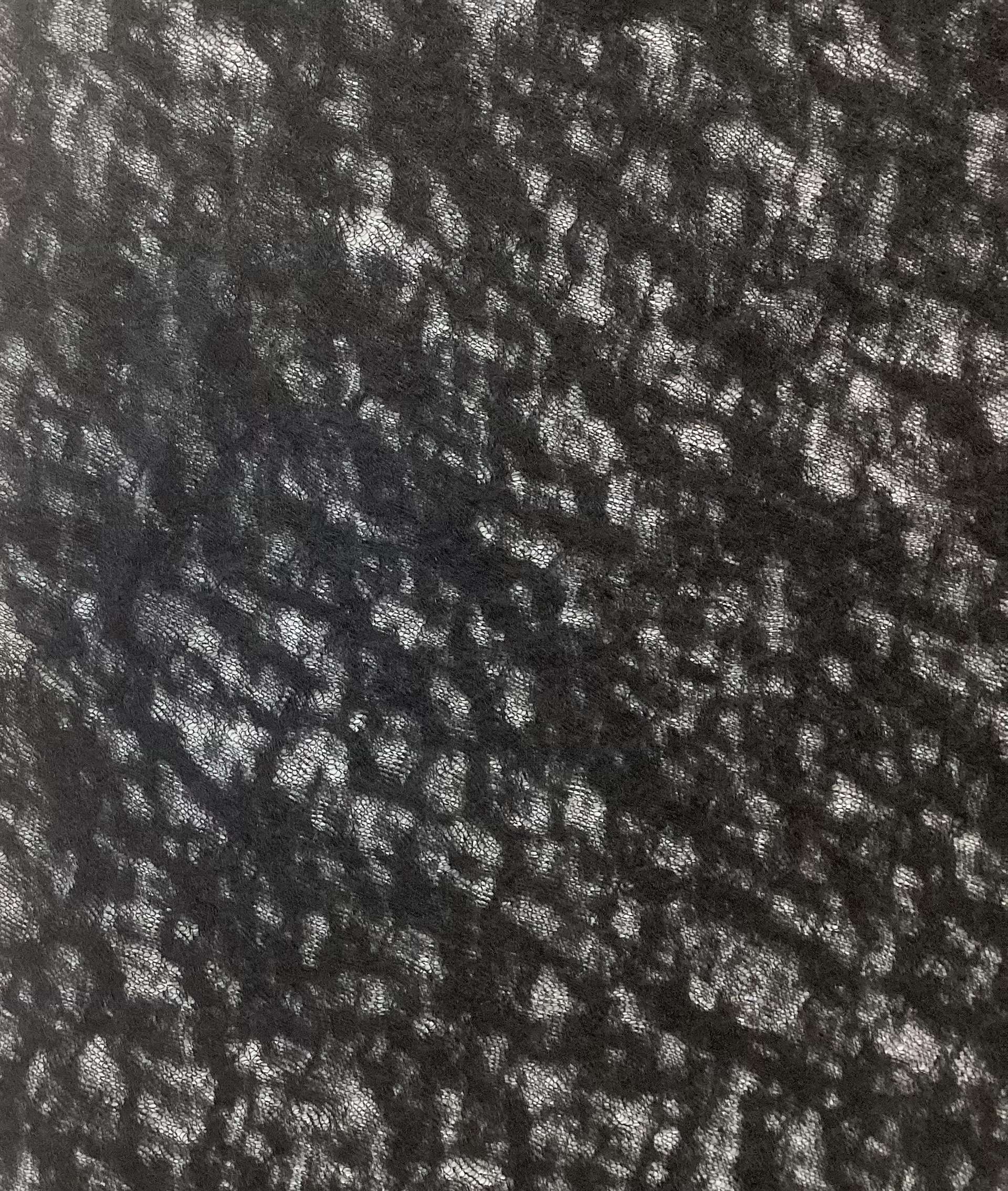 100% Wool Novelty Sheer Knit In Jet Black