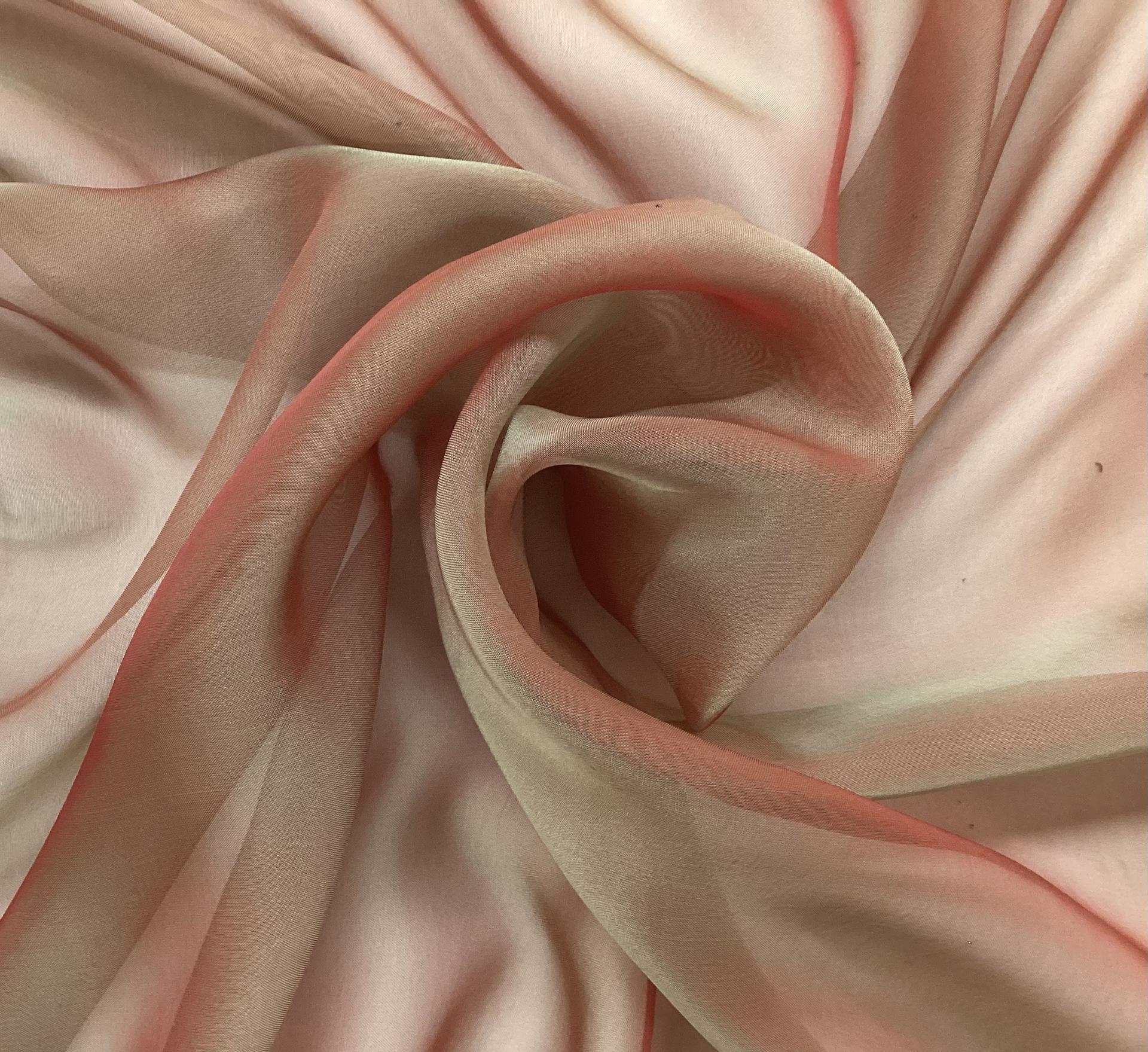 Iridescent Silk Chiffon In Red Sage